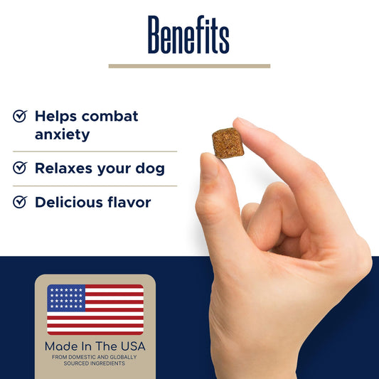 Calming Chews for Dogs with Melatonin - 60 Delicious Soft Treats for Dog Anxiety Relief for Large and Small Dogs - Includes Chamomile, Thiamine, L-Tryptophan - Promotes Rest and Relaxation