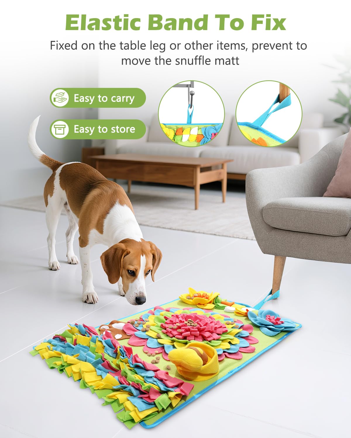 KeeKit Snuffle Mat for Dogs, 30.7x18.9 Inch Large Slow Feeder Mat, Mental Stimulation & Scent Training Toy, Washable Non-Slip Pet Feeding Mat for Boredom Relief, Encourages Foraging Skills