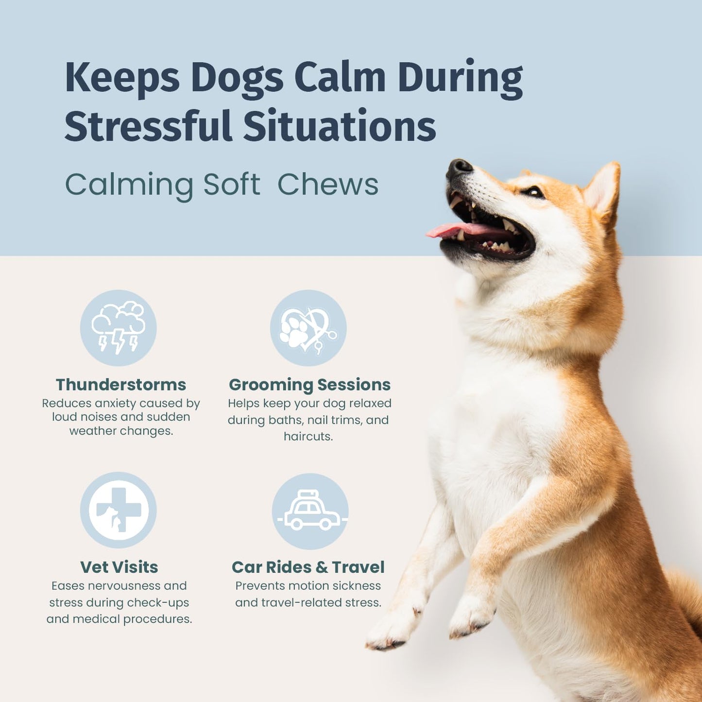 Prepaw Calming Hemp Soft Chews for Dogs - Natural Calming Treats with Organic Hemp Seed Oil, Chamomile, Valerian Root & Passion Flower - Anxiety & Stress Relief Bites | USA Made, 120 Soft Chews