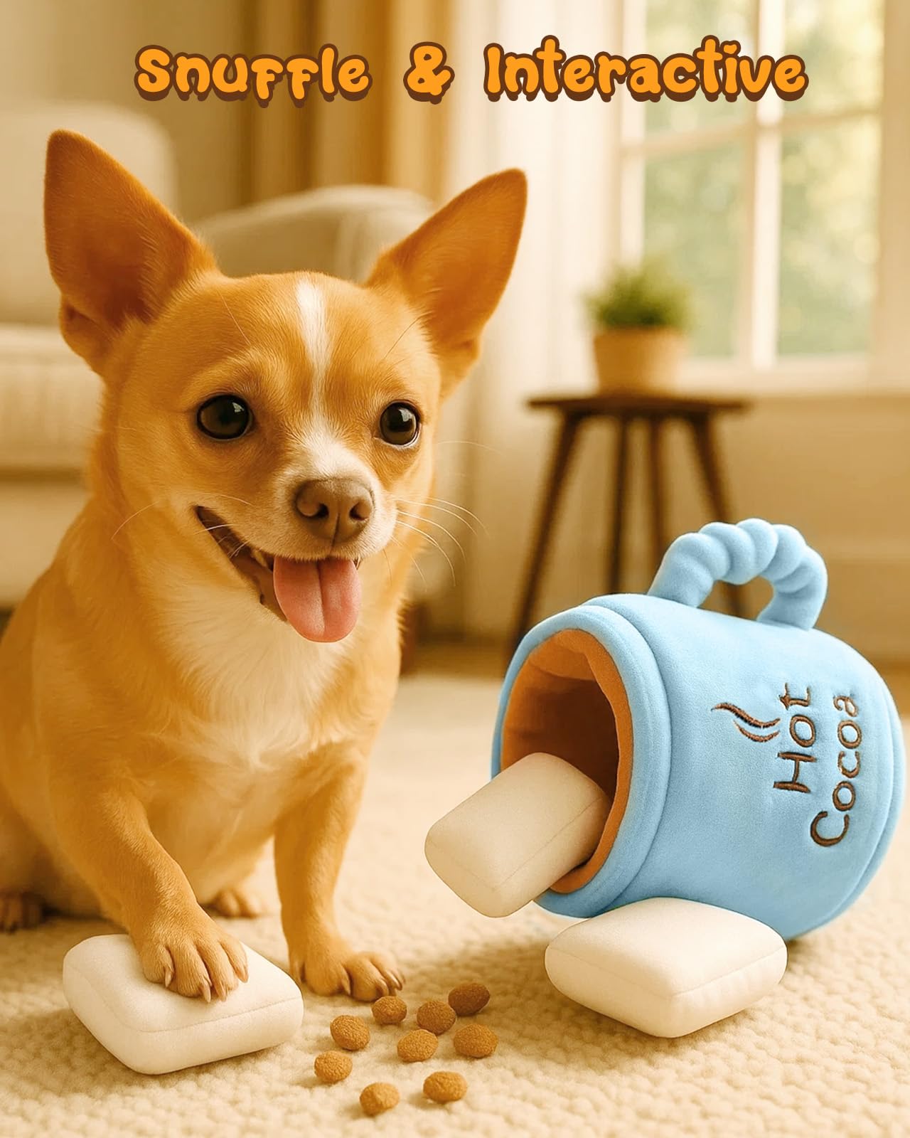 Swooflia Crinkle Dog Toy - Enrichment Squeaky Plush Toys to Keep Them Busy,Treat Boredom for Small Dogs Funny Interactive Stimulating Puppy Toy for Hide and Seek