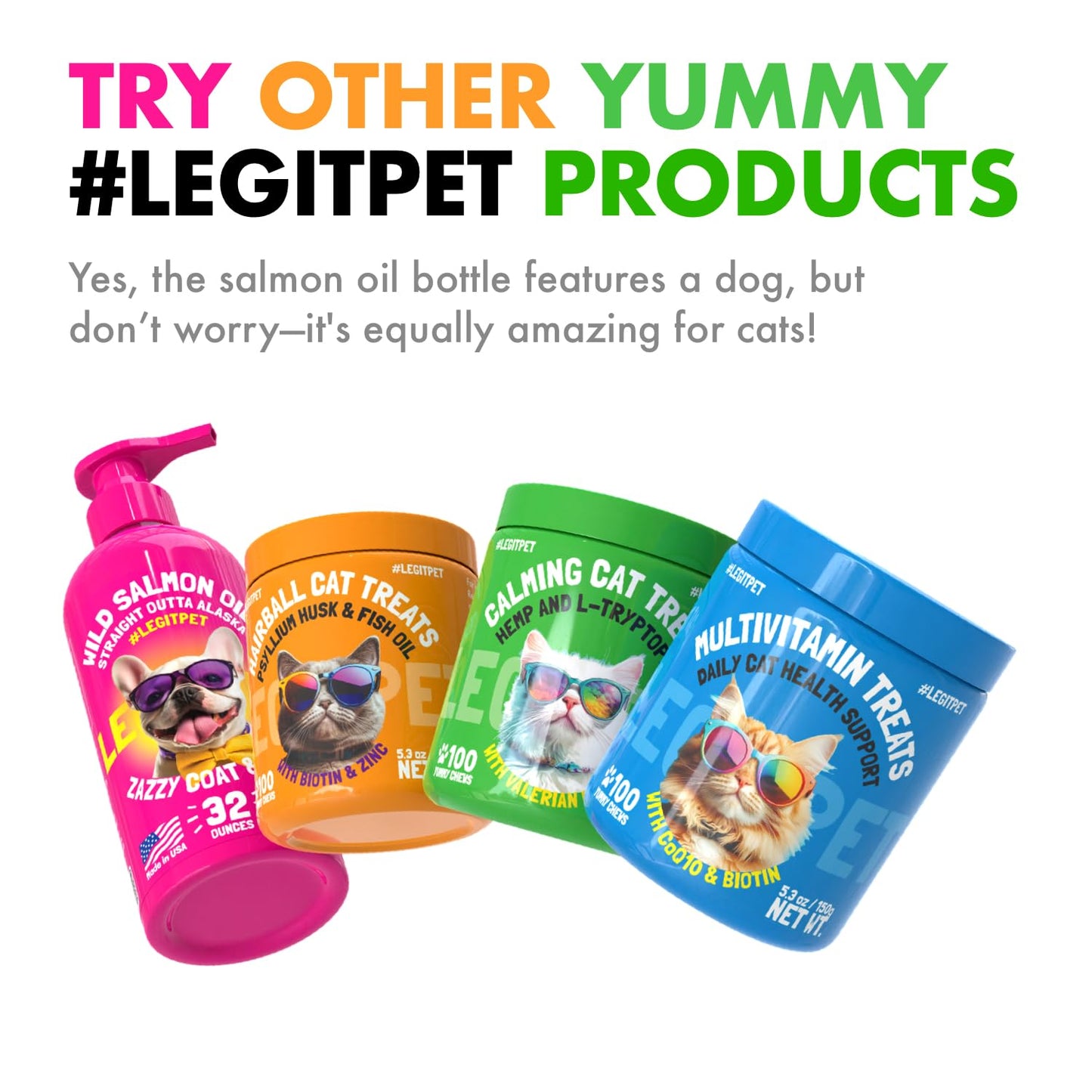 LEGITPET Cat Calming Treats Natural Anxiety Relief for Indoor Cats Stress & Travel Storm Separation Support Helps with Vet Visits, Grooming & Loud Noises Soothing Behavior Aid 100 Yummy Chews