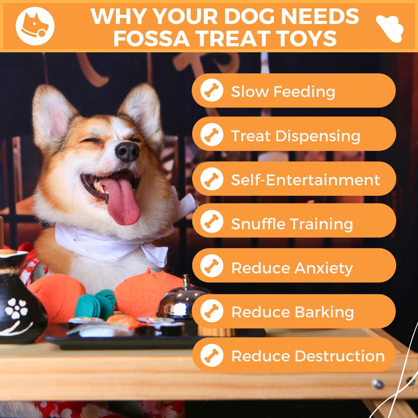 Boredom Buster for Small and Medium Dog, Interactive Treat Puzzle Rug, Slow Feeder Mat with Squeaky Carrots, 20-40 Mins Self-Entertainment Toy, Enrichment Toy Gifts for Dog