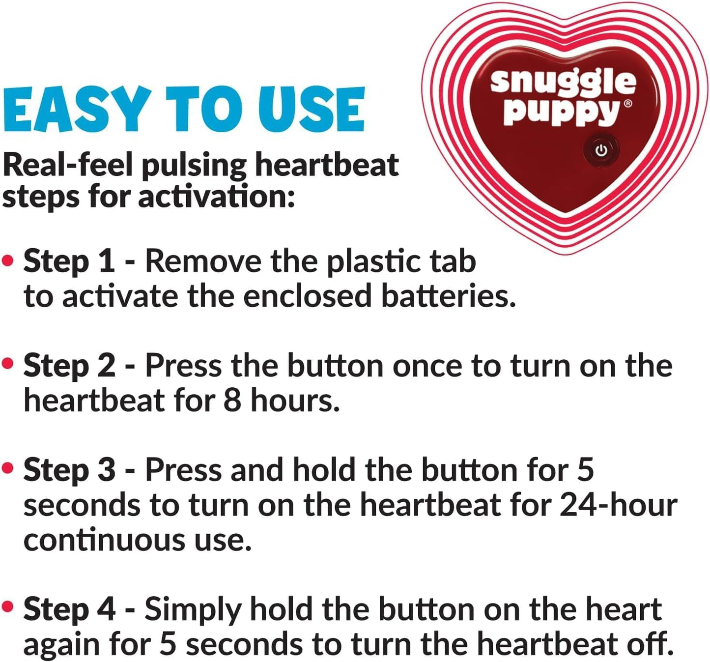 Original Snuggle Puppy Toys - Heartbeat Puppy for Dogs - Pet Anxiety Relief and Calming Aid - Comfort Dog Toys for Behavioral Training - Plus 6 Heat Packs
