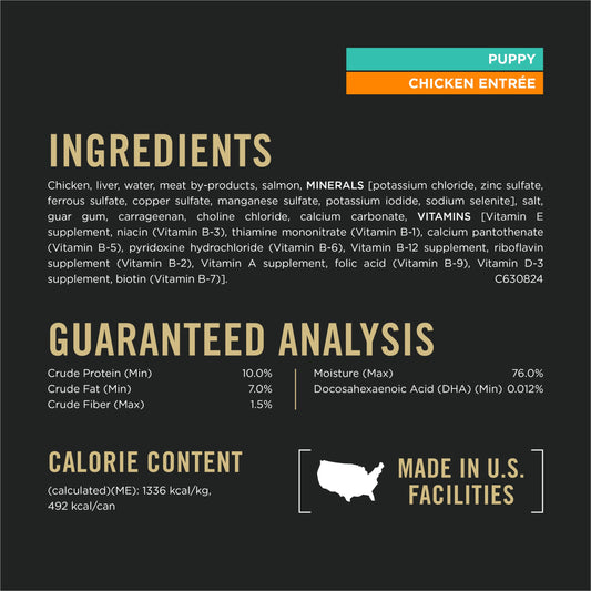 Purina Pro Plan Development Wet Puppy Food, Grain Free Chicken Entree and Grain Free Turkey Entree Variety Pack - (Pack of 12) 13 oz. Cans