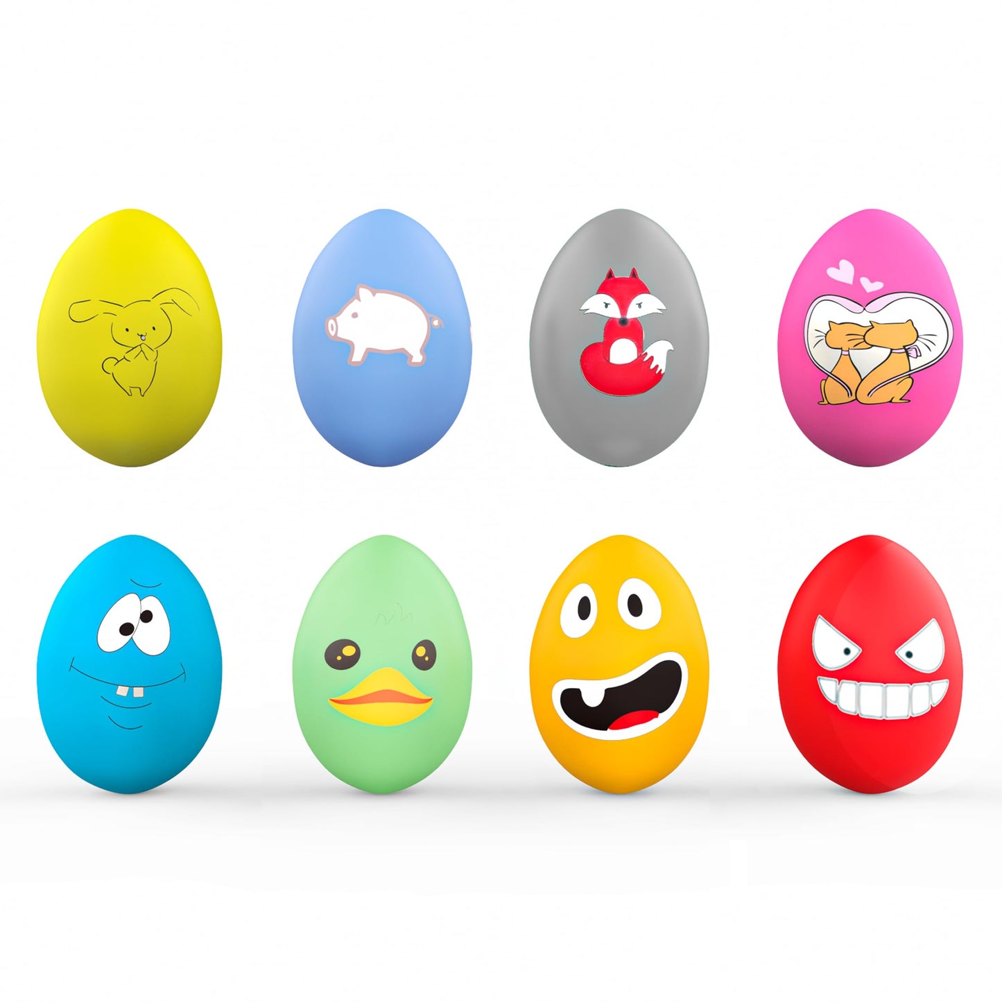 Squeaky Dog Toys, [8 Pack] Latex Squeaker Bouncy Egg for Small Medium Pets Puppies, 2.5” Soft Animal Rubber Interactive Fetch Ball Set