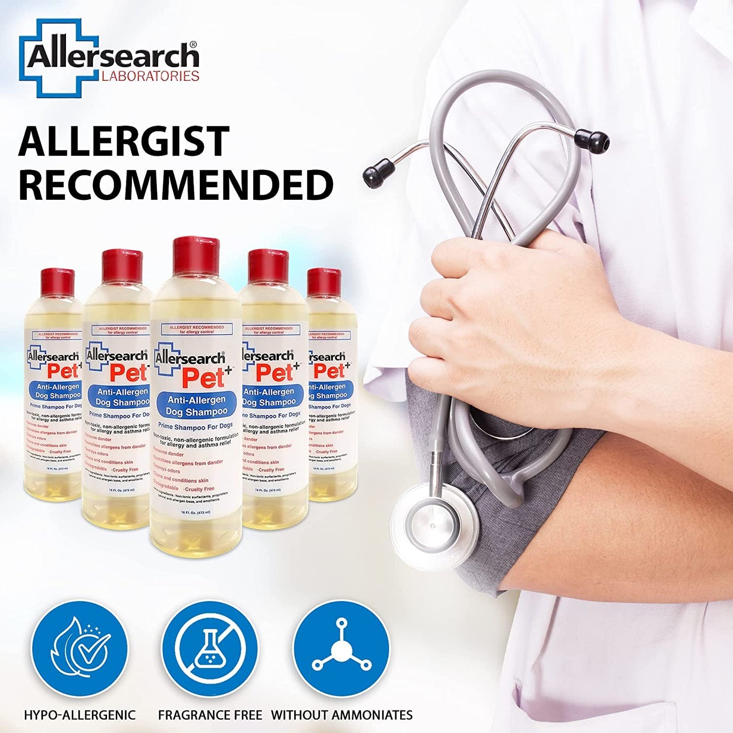 Allersearch Pet+ Anti-Allergen Shampoo, 128 oz