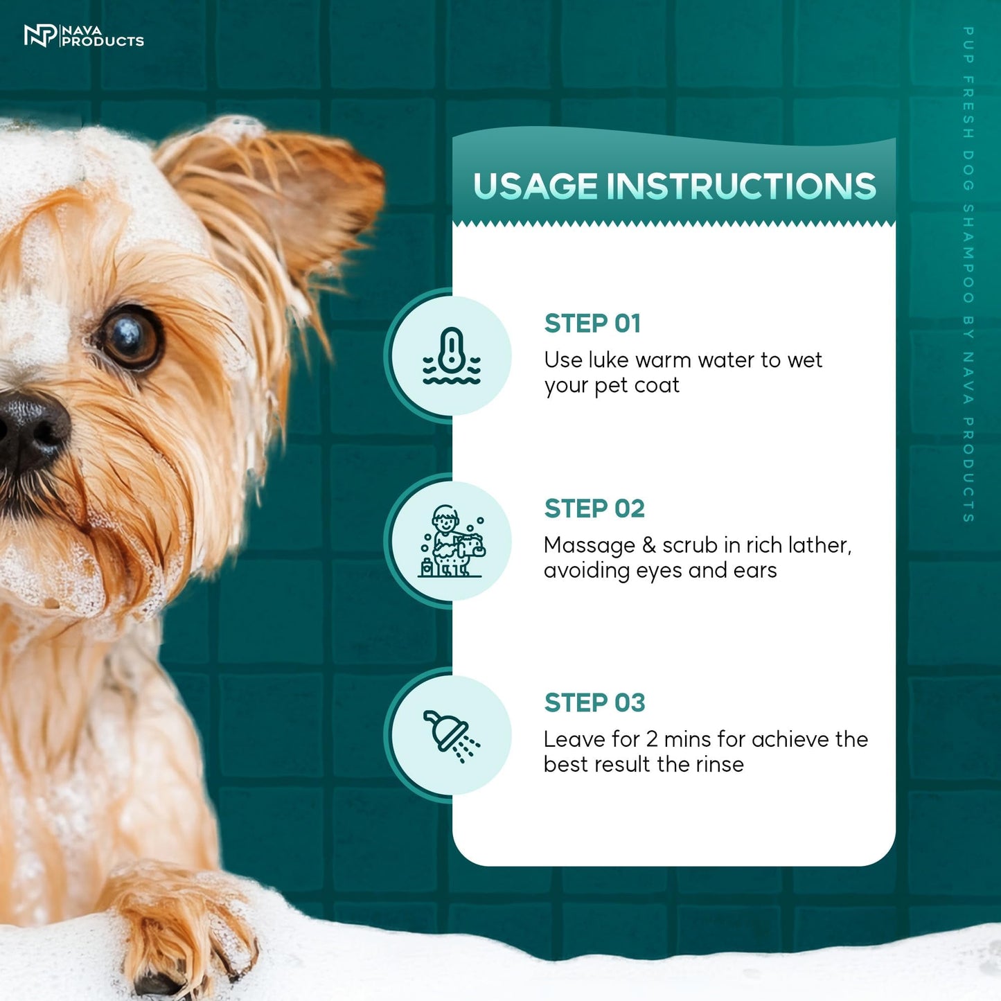 NP NAVA PRODUCTS Dog Shampoo with Oatmeal & Aloe Vera, Hypoallergenic Dog Shampoo for Smelly Dry Coat Itching Relief, Deshedding Puppy Shampoo Refreshing Gentle Pet Care for Sensitive Skin, 16.91 oz