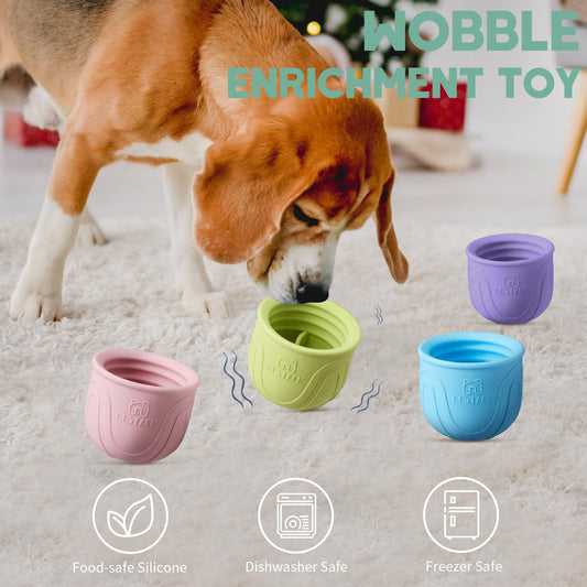 Bestalk Interactive Dog Toy, 2-in-1 Long-Lasting Treat Dispenser Dog Puzzle Feeder Toys, Stuffable Enrichment Freeze Lick Bowl for Boredom, Reduces Anxiety Silicone Fetch Catch Chew Toy