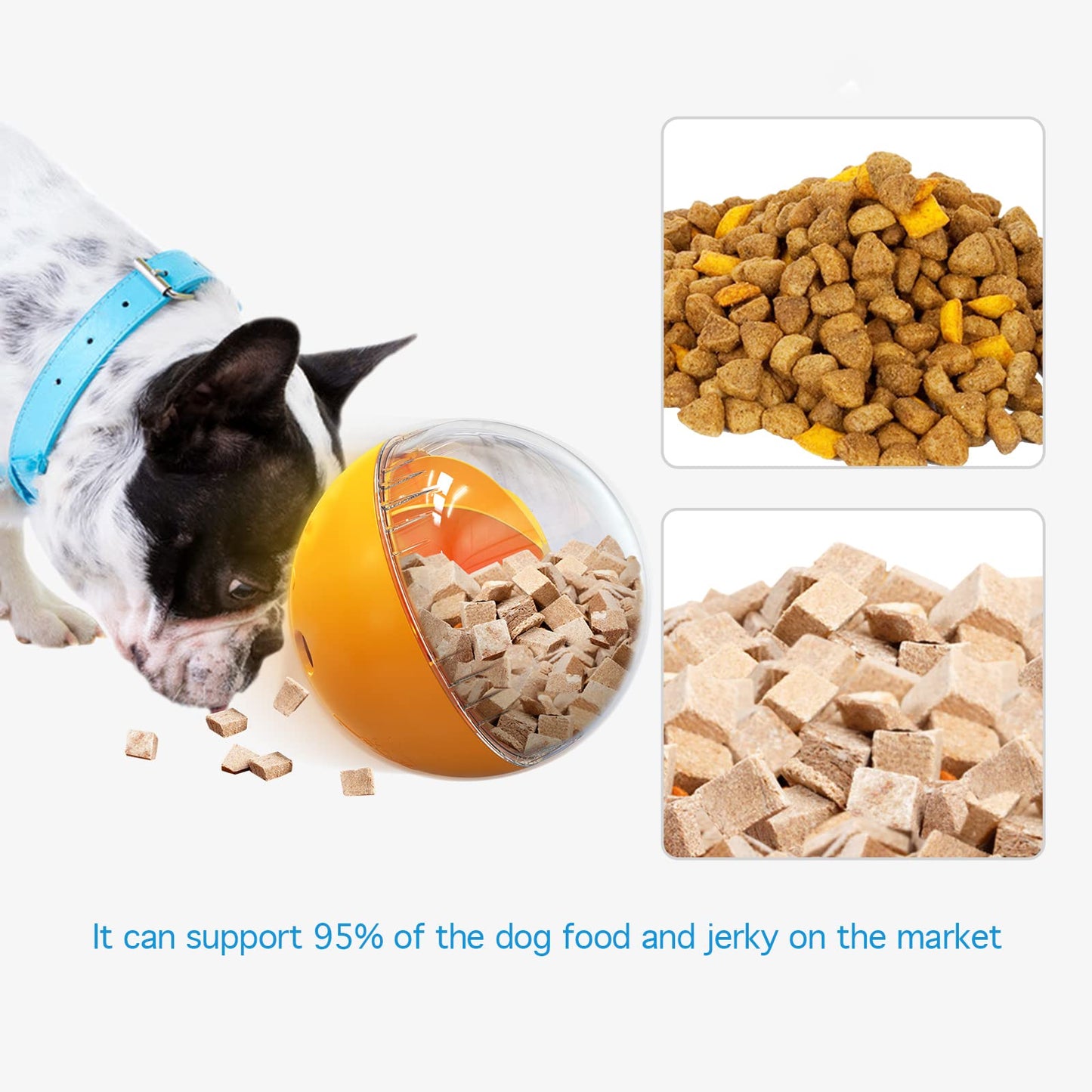 Monotre Dog Treat Ball, Interactive Squeaky Mental Stimulation Toys, Slow Feeder Puzzle Toys for Medium/Large Dog Breeds