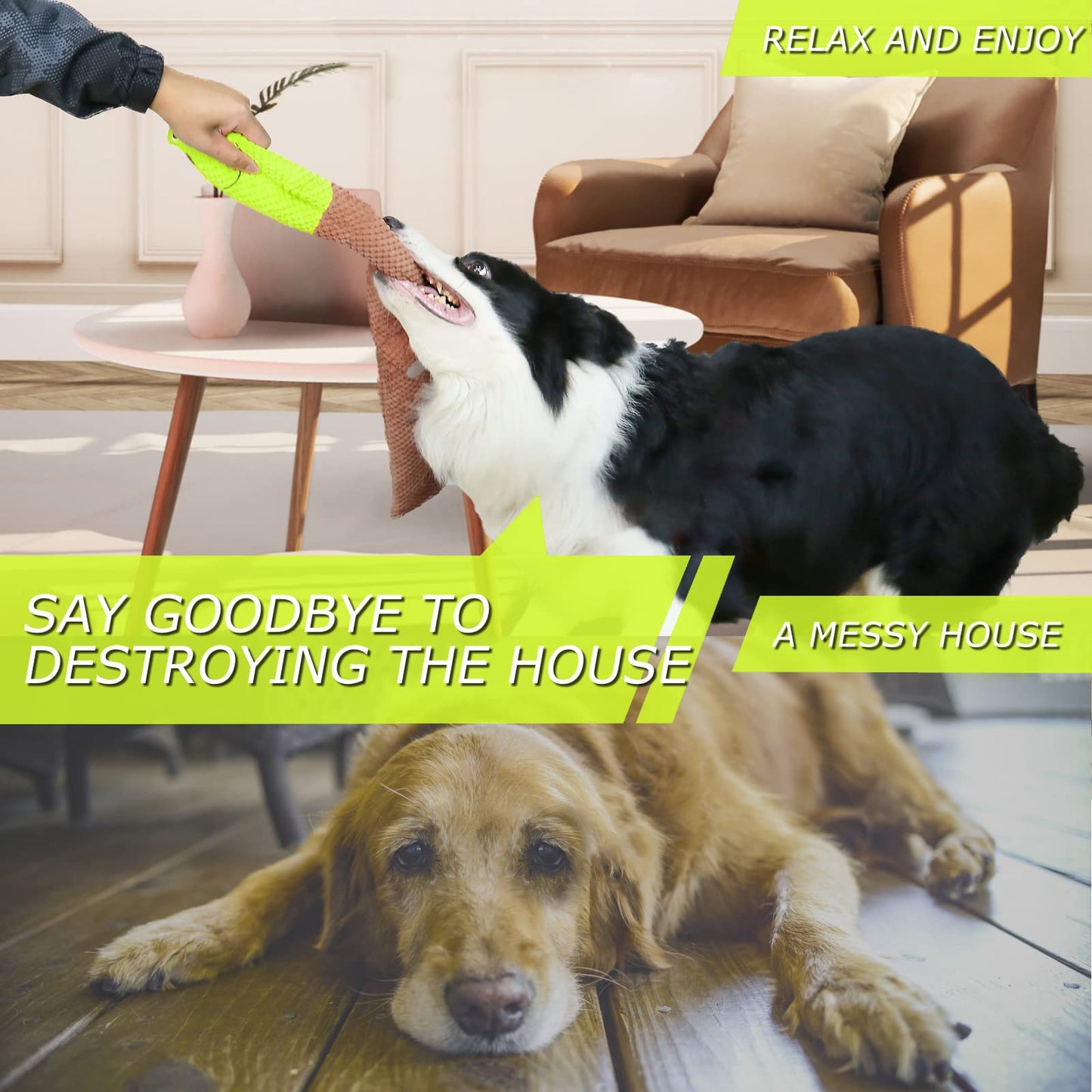 Squeaky Dog Treat Dispensing Puzzle Plush Chew Toy for Small to Large Dogs