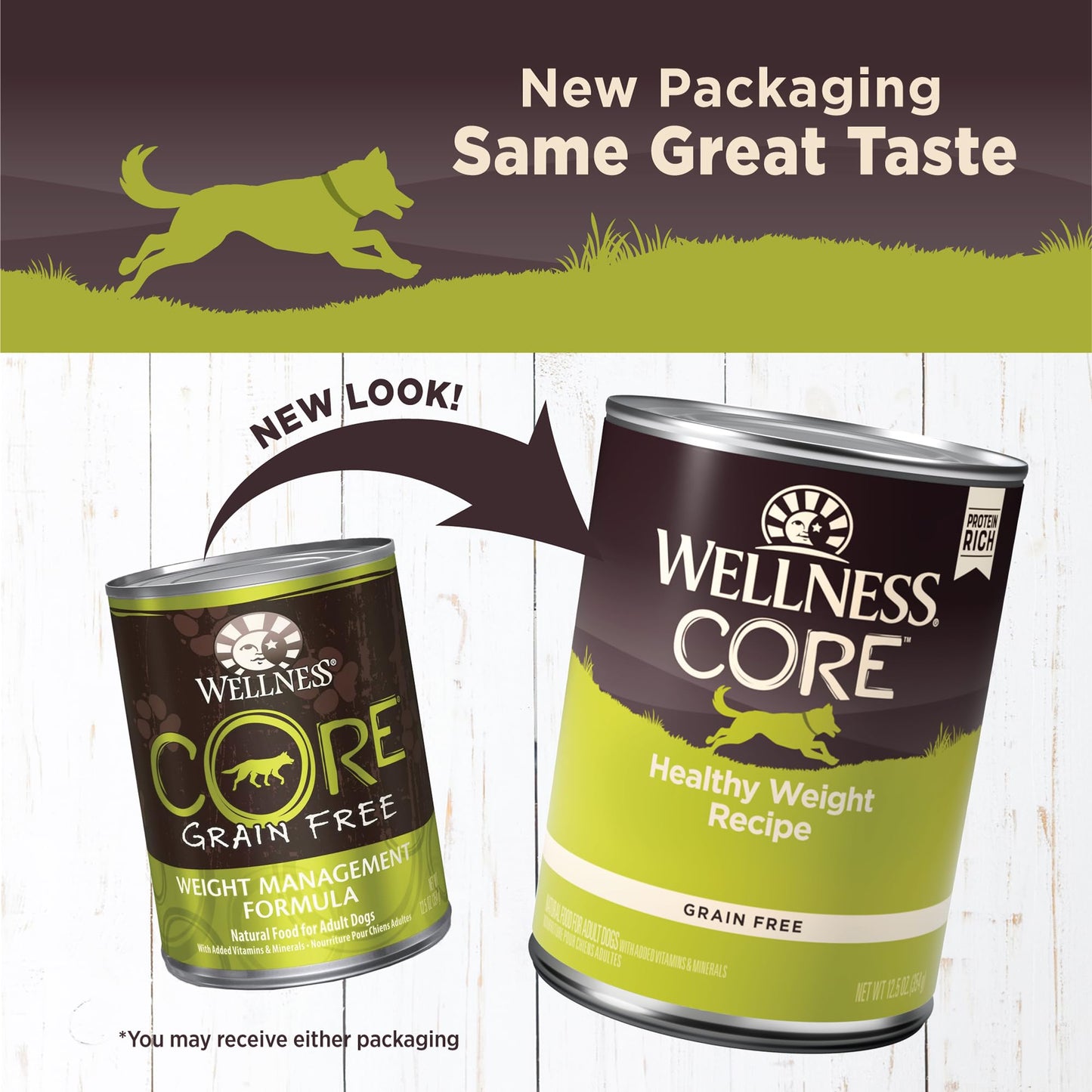 Wellness CORE Natural Wet Grain Free Canned Weight Management Dog Food, 12.5-Ounce Can (Pack of 12)