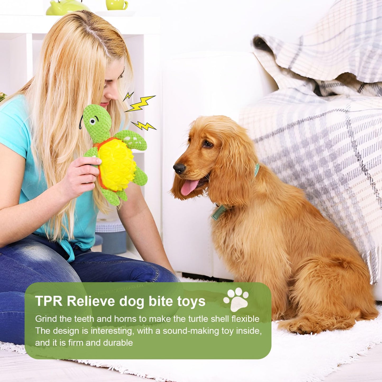 Mesenymm Dog Puzzle Toys, Large Squeaky Dogs Toy, Durable Plush Tug of War Toy Dispensing Smart Dog Toys for Boredom and Stimulating for Large Dogs/Plush Puppy Toys/Puppy Chew Toys for Teething