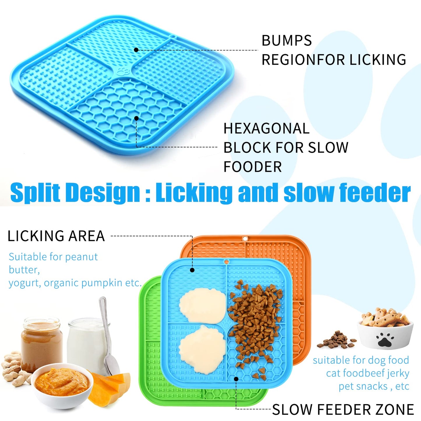 Lick Mat for Dogs, Premium Lick Pad with Suction Cups for Dog Anxiety Relief, Slow Feeder Dog Bowls, Bathing, Grooming and Training