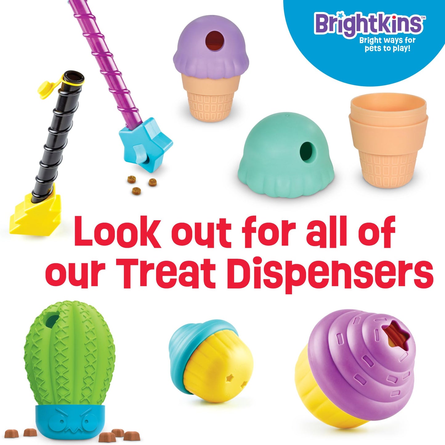 Brightkins Large Cupcake Treat Dispenser - 1 Piece, Enrichment Mental Stimulation Toys for Dogs, Gifts for Puppies