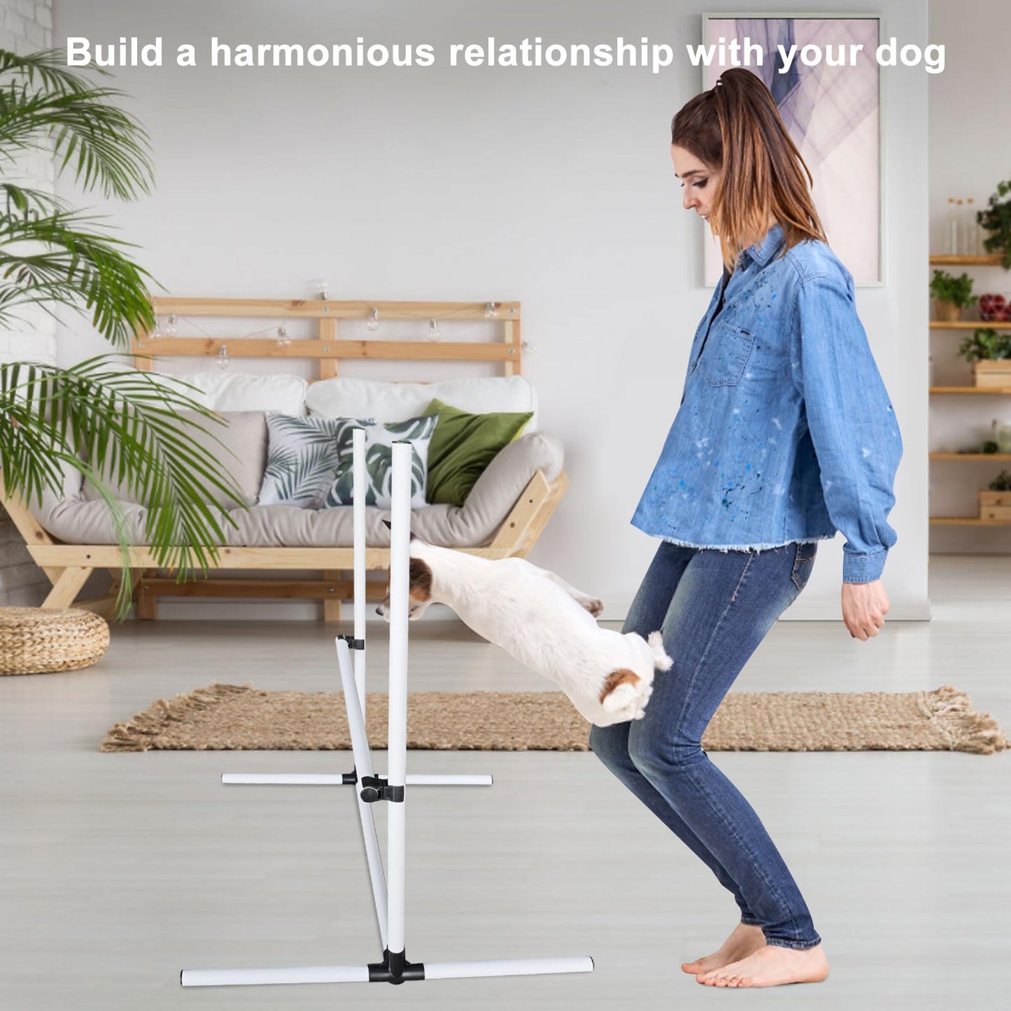 plzzree Dog Agility Jump Training Equipment: Dog Agility Jumps Course with Adjustable Height Jump Bars Included Carry Bag - Dog Jumping Hurdles Training Set Indoor & Outdoor