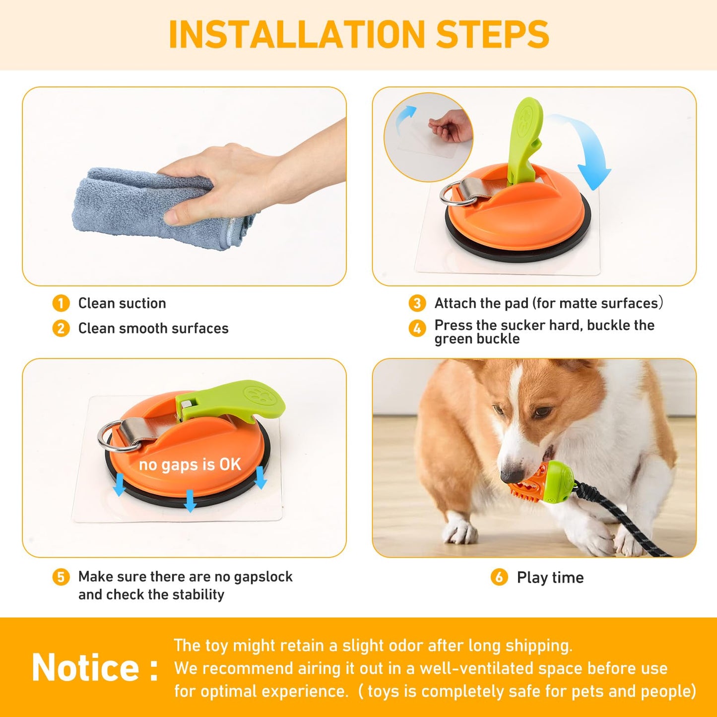 Interactive Dog Toys Tug of War, Stimulating Chew Toy Suction Cup Tug of War Enrichment Rope Boredom Busy Self Play Food Teething, Indestructible Puzzle Toys & Treat Dispensing Ball for Dog Enrichment