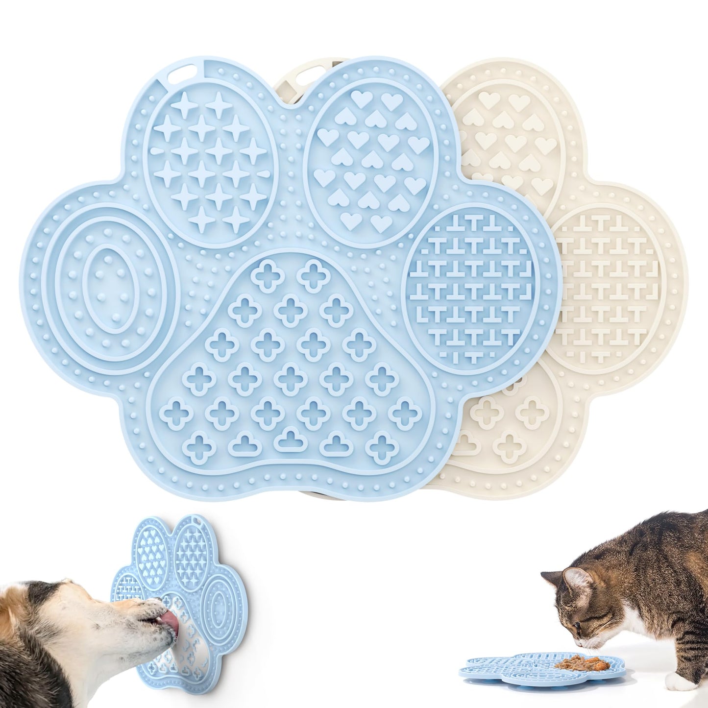 Li&Zhao Lick Mat for Dogs - 2 PCS Dog Lick Mats with Suction Cups Cat Lick Mat Puppy Lick Mat for Cats Dog Slow Feeder Dog Enrichment Toys for Yogurt Peanut Butter Food Treats