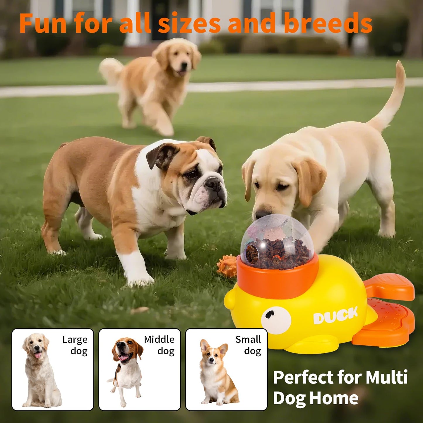 2-in-1 Interactive Dog Puzzle Toy, Slow Feeder, Safe and Durable Dog Food Treat Feeding Dispenser for Dogs and Cats, Promotes IQ Training and Entertainment Reduces Bloating Anti-Gulping