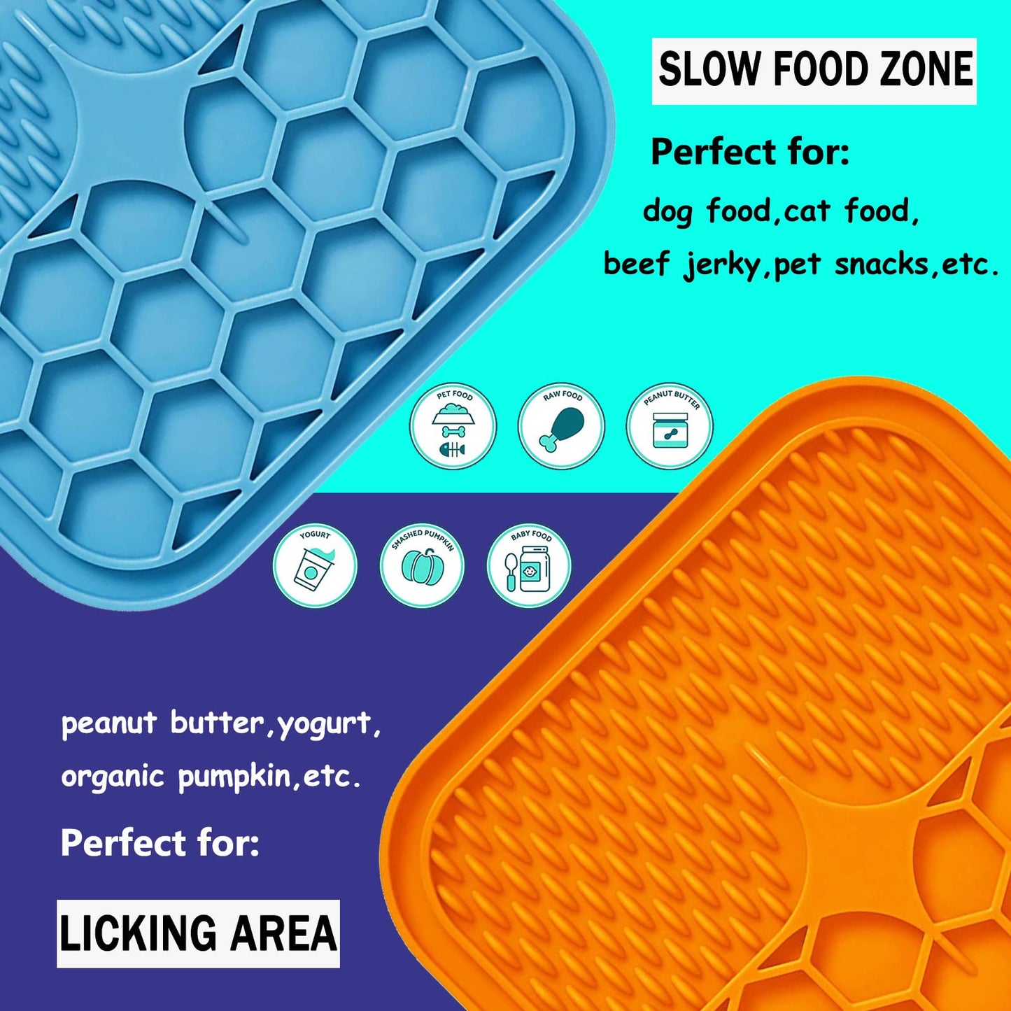 Dog Lick Mat, 3 Pcs Lick Mat for Dogs with Suction Cups for Anxiety, Peanut Butter Dog Licking Mat Slow Feeder Dispensing Treater Lick Pad for Dogs Cats Bathing Grooming