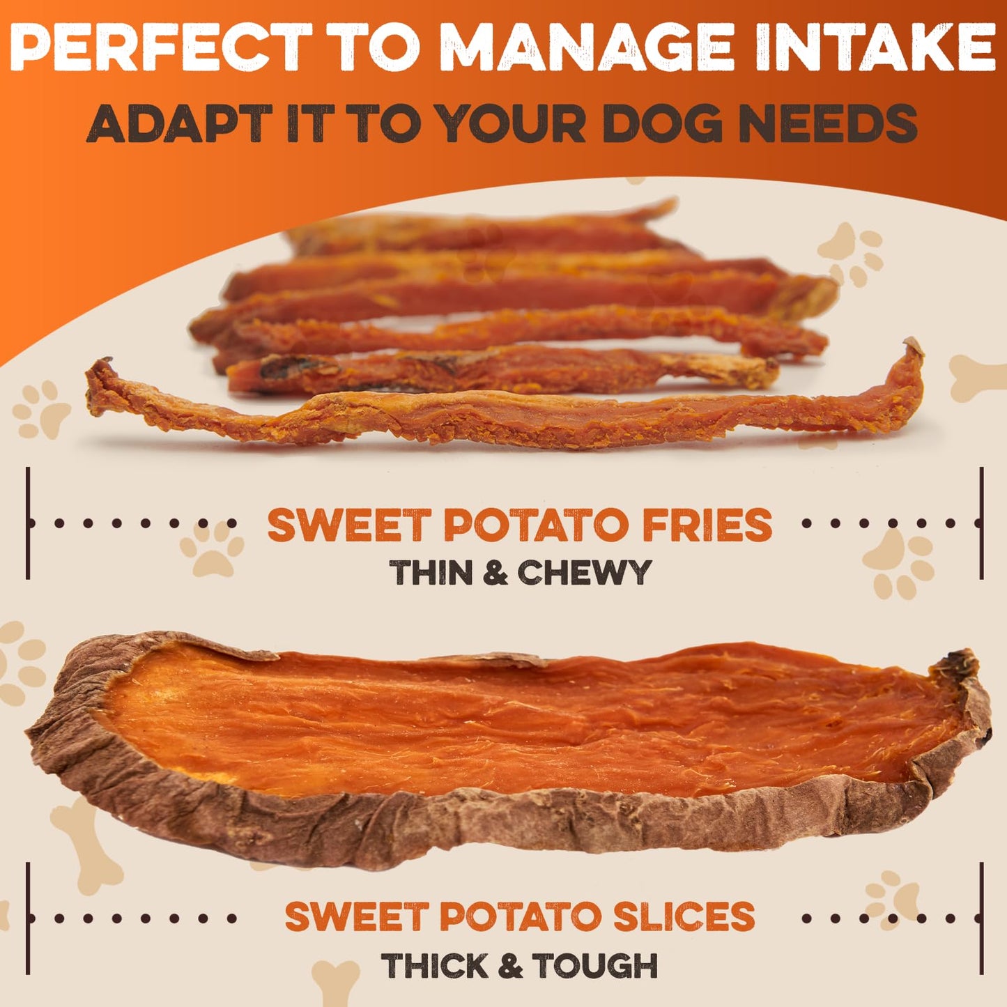 BRUTUS & BARNABY Sweet Potato Dog Treats- No Additive Dehydrated Sweet Potato Fries, Grain Free, Gluten Free and No Preservatives Added (5lb)