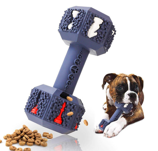 Durable Dog Chew Toy Dumbbell for Medium to Large Sized Dogs – Reduces Stress, Boredom Improves Teeth & Gum Health Rubber Pet Toy Aggressive Chewer Training and Teething