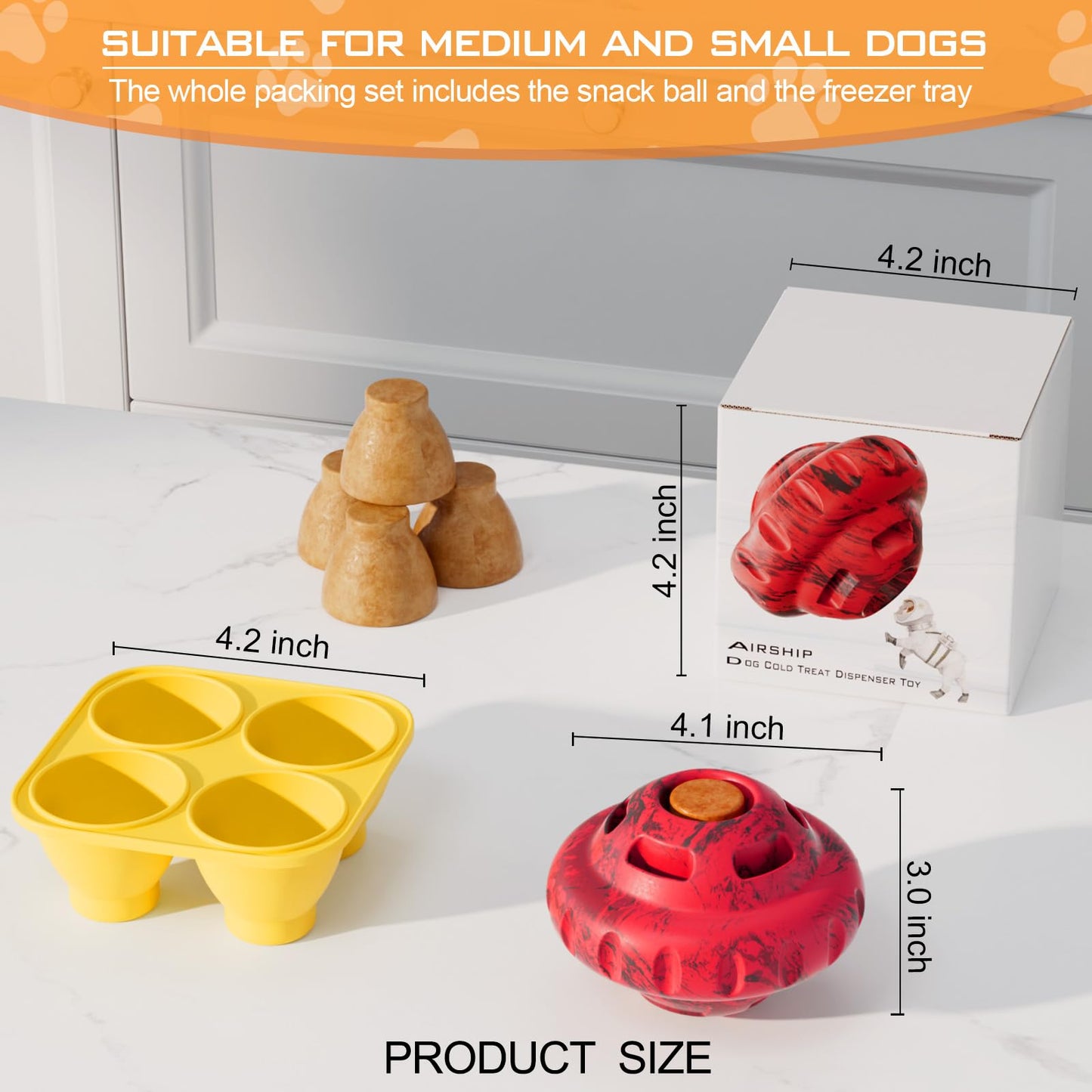 luckdoor Dog Toys to Keep Them Busy,Frozen Treat Dog Enrichment Toys,Slow Food Training to Relieve Boredom and Stimulating,Dog Puzzle Treat Food Dispensing Ball Toy for Small Medium Large Dogs