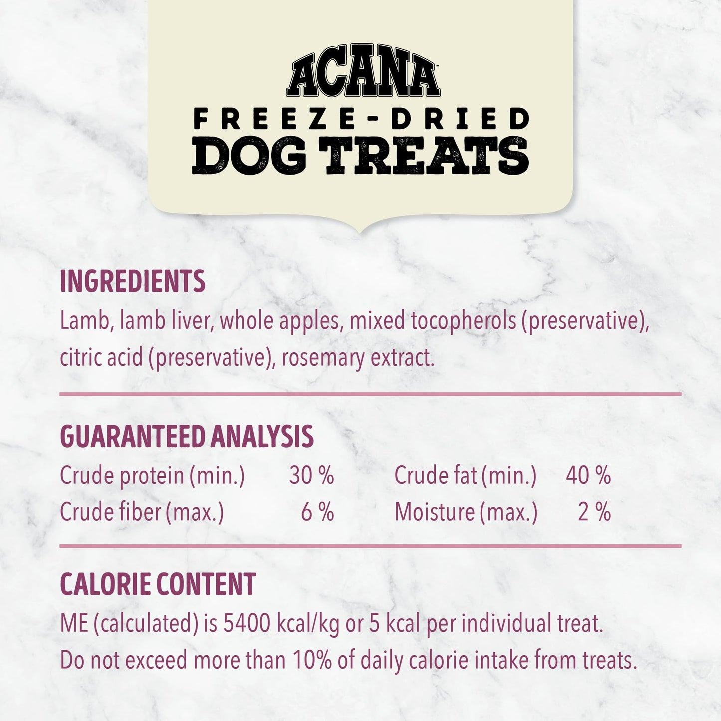 ACANA Singles Grain Free Dog Treats Limited Ingredients & Freeze-Dried Lamb & Apple Recipe 3.25oz Bag