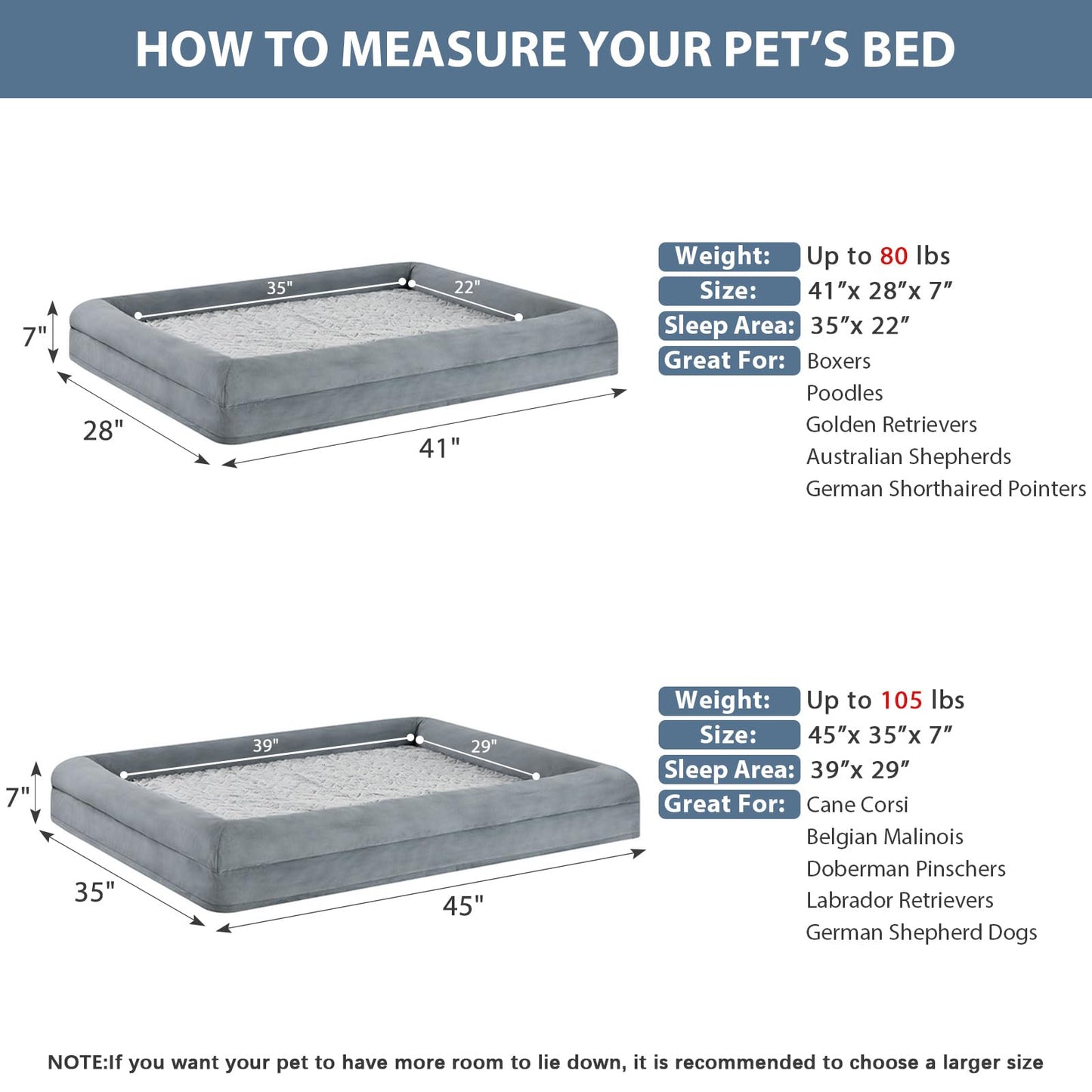 WNPETHOME XL Extra Large Dog Bed, Washable Dog Couch with Removable Waterproof Cover, Orthopedic Large Pet Sofa Bed with Bolster Sides for Sleeping