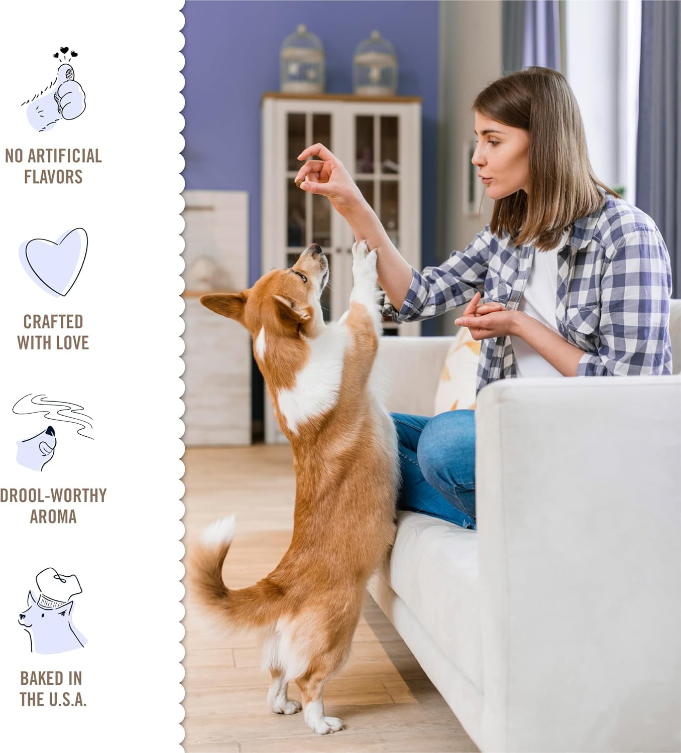 Three Dog Bakery Lick'n Crunch Sandwich Cookies Premium Dog Treats with No Artificial Flavors, Carob/Peanut Butter, Golden/Vanilla, 39 Ounces (Pack of 1)