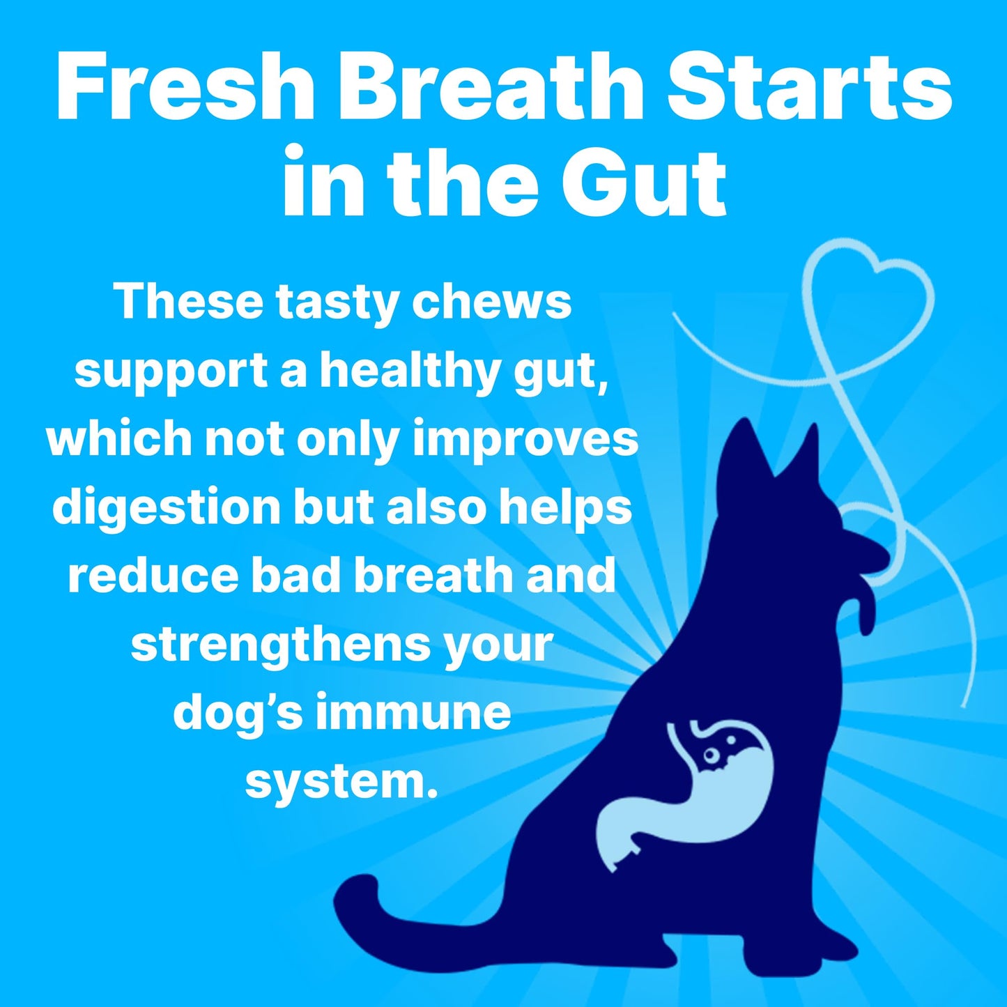 Pup Labs Fresh Breathies, All-Natural Dental Chews for Dogs, Dog Breath Treatment That Supports Gut Health and Immune System, Dog Teeth Cleaning Chews, Dental Treats for Dogs Made in The USA, 30 Count