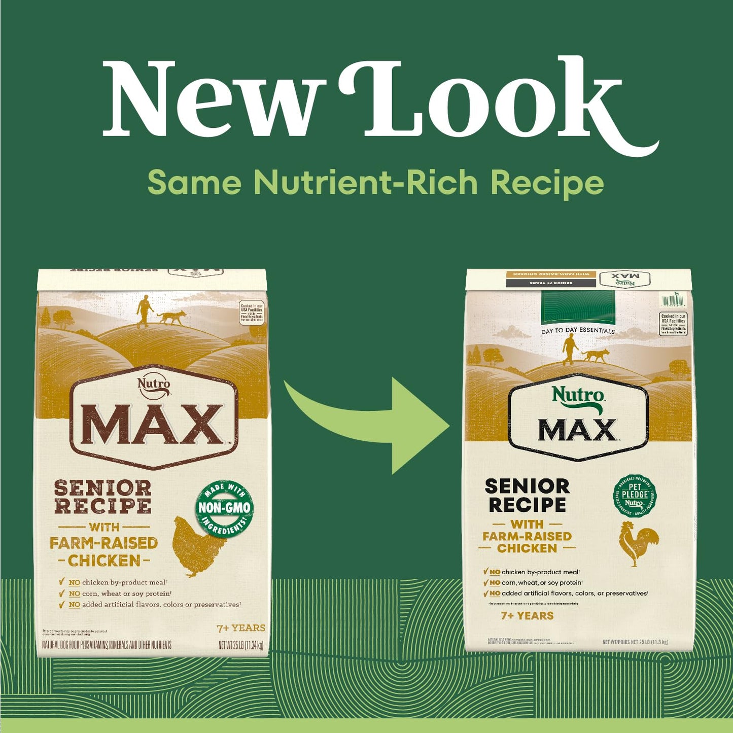 Nutro Max Senior Dry Dog Food with Farm-Raised Chicken, 25 lb Bag