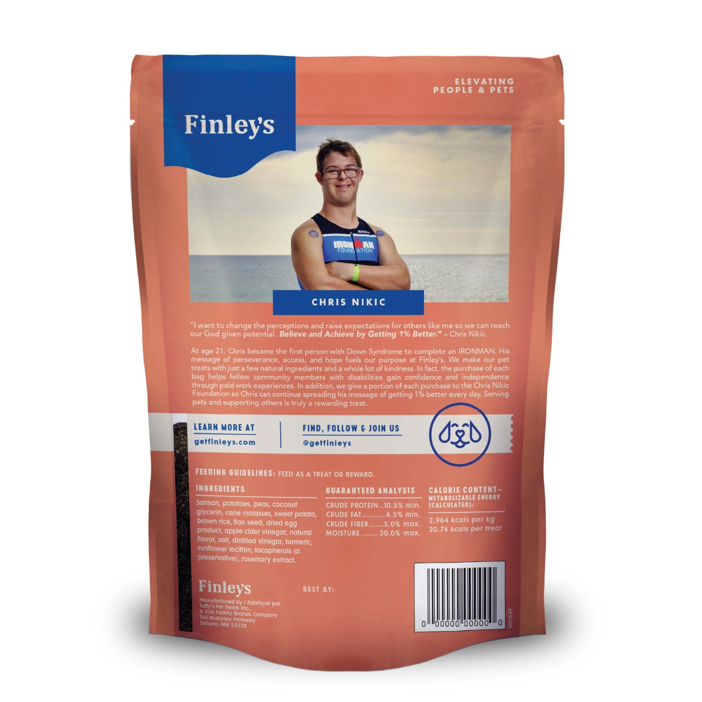 Finley's Hearty Selects Dog Treats, Hearty Selects Salmon, Sweet Potato, and Flax Seed, Soft-Baked, Functional Ingredients, Made in USA, 12 Ounce (Pack of 1)