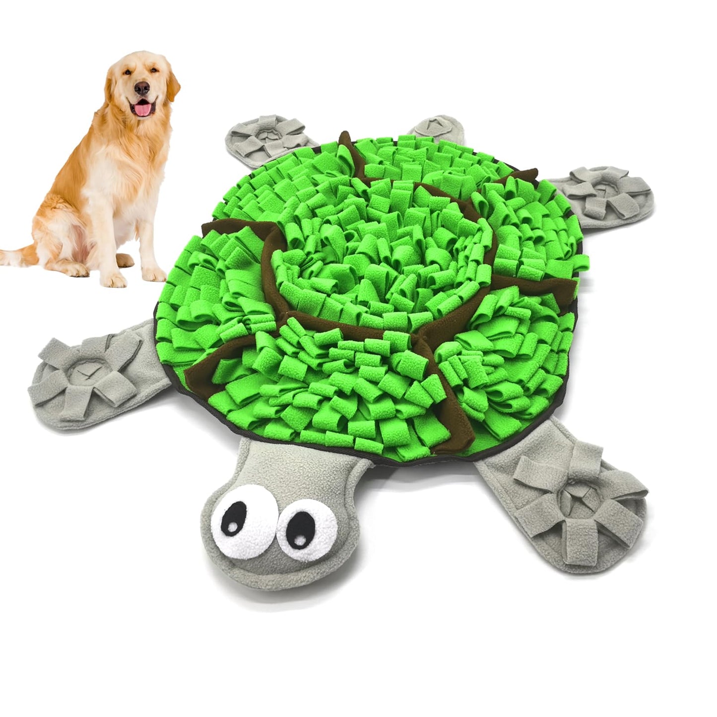 Snuffle Mat for Dogs, Tortoise-Themed Slow Feeder for Small/Middle/Large Breed, Durable Washable Portable Pet Feeding Mat, Nose Work Training Pad, Anxiety Relief & Mental Stimulation(M, Green)