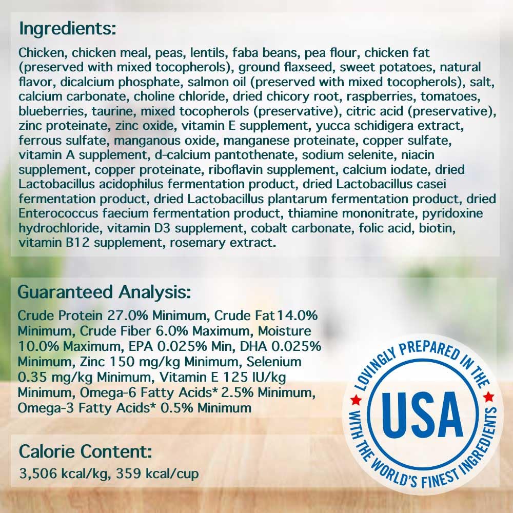 Chicken Soup for the Soul All Natural Premium Grain-Free All Life Stage Dry Dog Food, Real Meat First Ingredient, No By-Products, Added Taurine Supports Heart Health, Chicken, Pea & Sweet Potato, 22lb