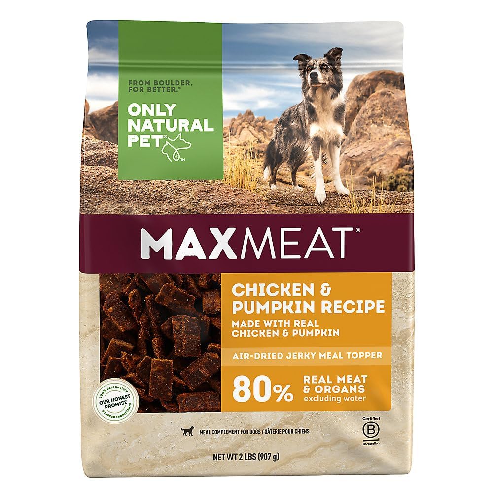 Only Natural Pet MaxMeat Holistic Air Dried Dry Dog Food - All Natural, High Protein, Grain Free and Limited Ingredient - Made with Real Meat - Chicken with Pumpkin & Parsley 5.5 lb