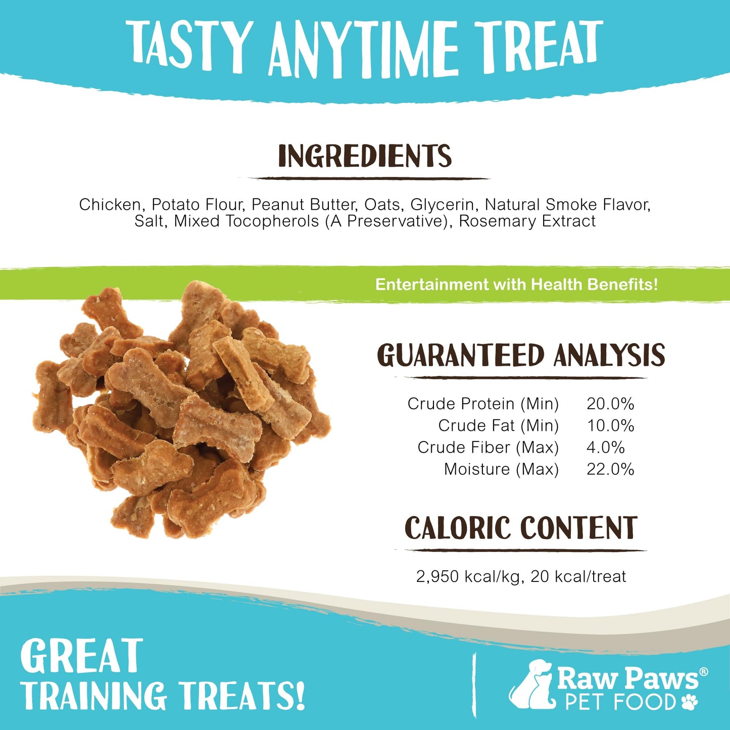 Raw Paws Soft Bone Shaped Dog Jerky Treats for Dogs - Peanut Butter & Chicken Recipe (16-Ounce) - Made in USA - Chicken Jerky Dog Treats - Soft Puppy Training Treats