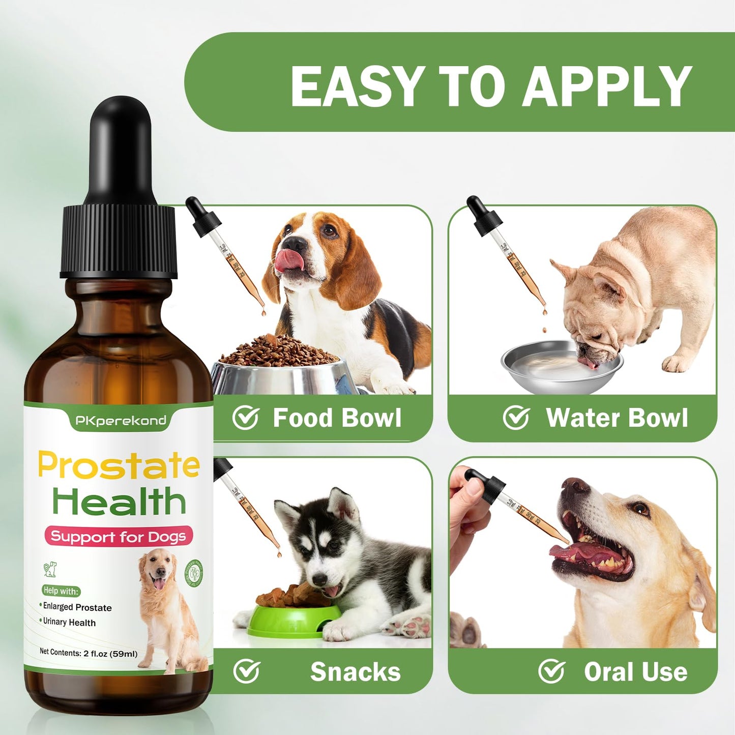 Prostate Health Support for Dogs, Relieves Enlarged Prostate, Supports Urinary Tract Health, Normal Frequency, Enhances Overall Immune Wellness, Natural Herbal Supplement, 2 oz (59 ml)