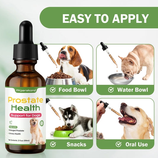 Prostate Health Support for Dogs, Relieves Enlarged Prostate, Supports Urinary Tract Health, Normal Frequency, Enhances Overall Immune Wellness, Natural Herbal Supplement, 2 oz (59 ml)