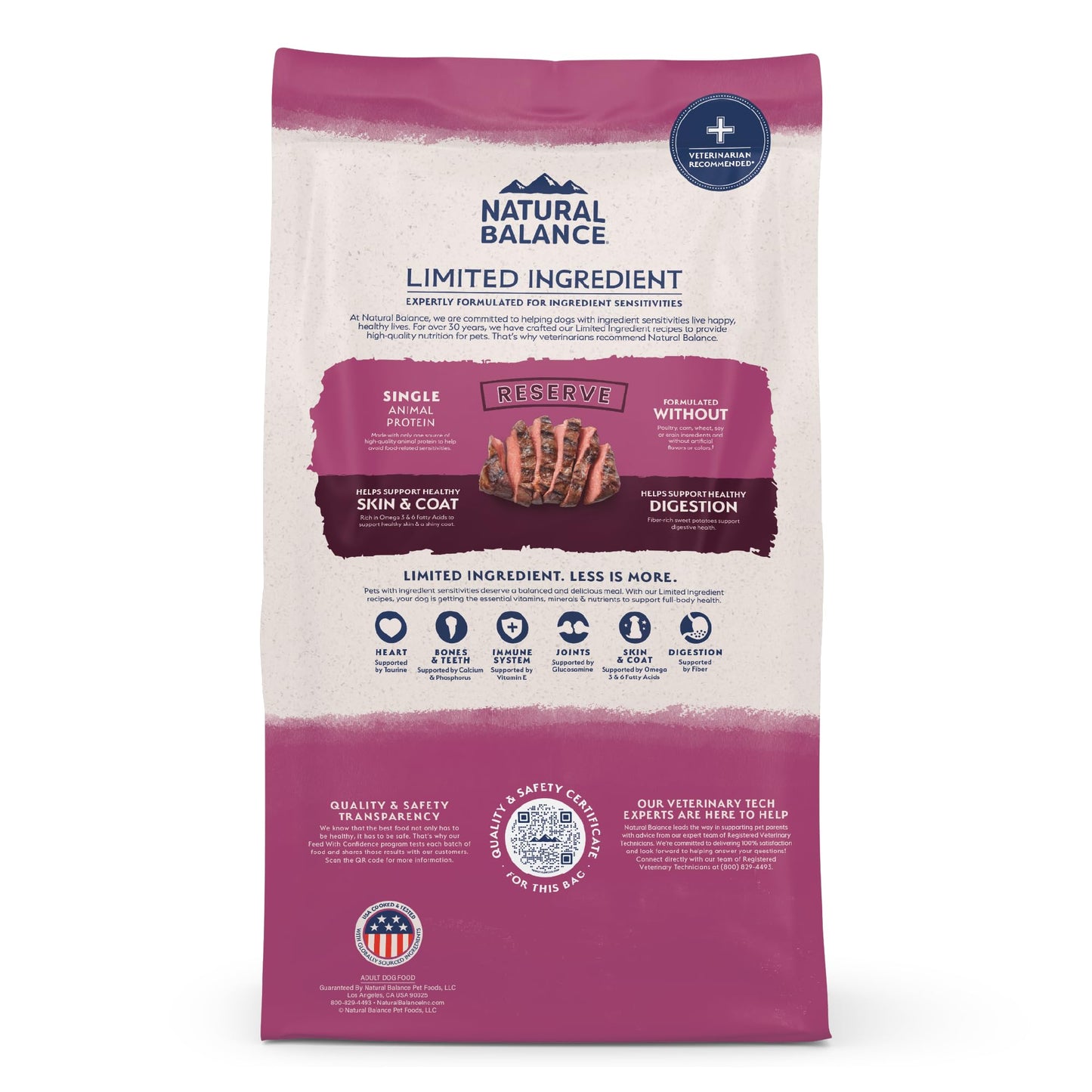 Natural Balance Limited Ingredient Adult Grain-Free Dry Dog Food, Reserve Sweet Potato & Venison Recipe, 22 Pound (Pack of 1)