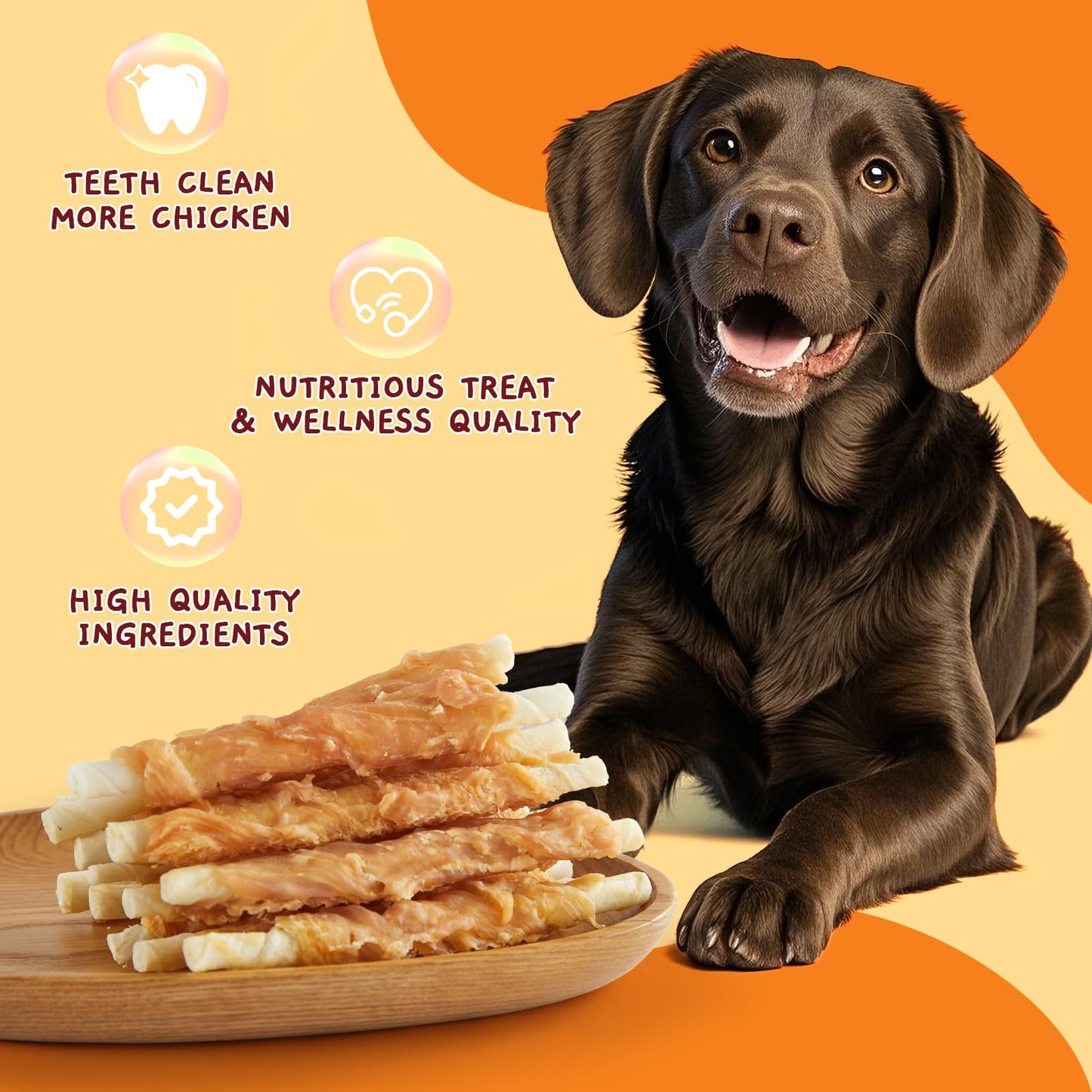 Jungle Calling Dog Treats, Chicken Wrapped Rawhide Sticks for Dogs, Delicious and Nutritious Training Reward Treats and Dog Chews Snacks, 6 oz