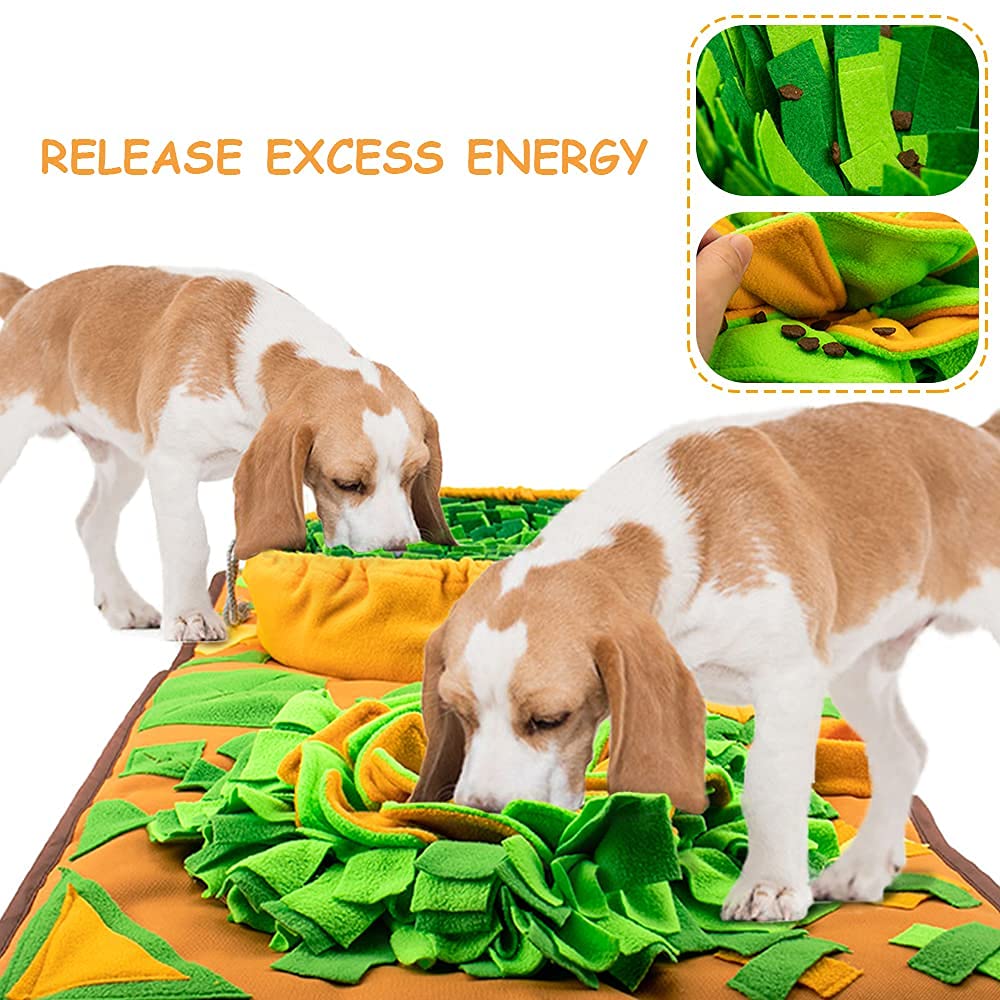 AWOOF Large Dog Snuffle Mat, Interactive Feeding Mat, 34.6 in x 19.6 in, Squeaker and Crinkle Paper, Non-Slip, Easy to Clean