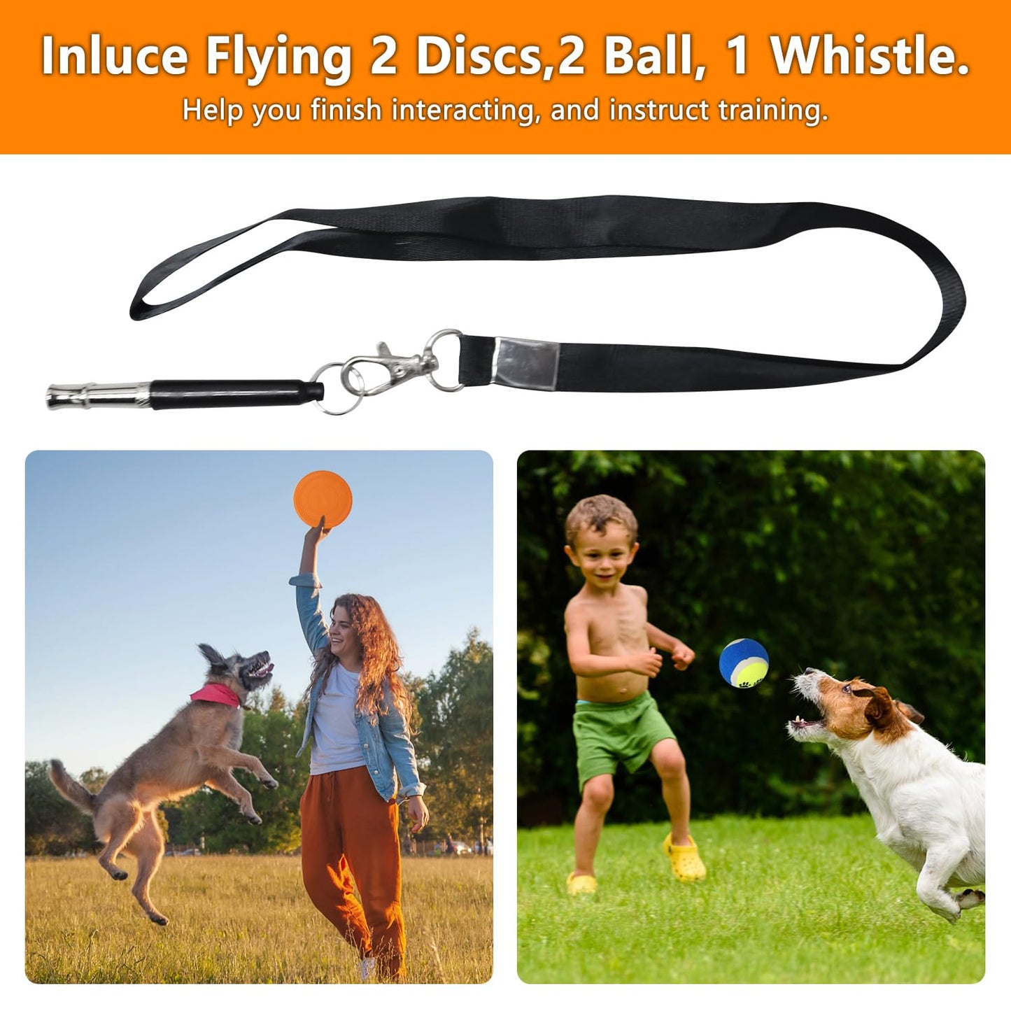 Dog Agility Training Equipment Set Outdoor Indoor Game, Tire Jump + Hurdle Jump, Tunnel, Weave Poles, Pause Box, 2 Toy Balls, 2 Flying Discs, 1 Whistle, 1 Bag, Backyard Premium Dog Obstacle Course Kit
