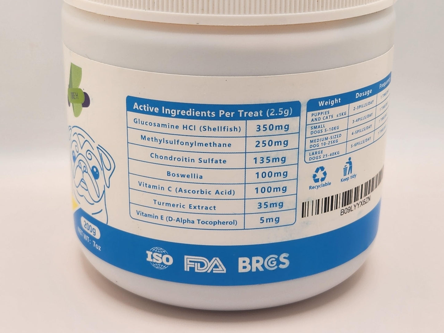 Jire'h Advance Dog Hip and Joint Supplement,80 Count, Chicken Flavored,Pain and Inflammation Relief Chews with Glucosamine, Chondroitin, MSM, Vitamin C, Omega 3, with Calcium from Shark Cartilage