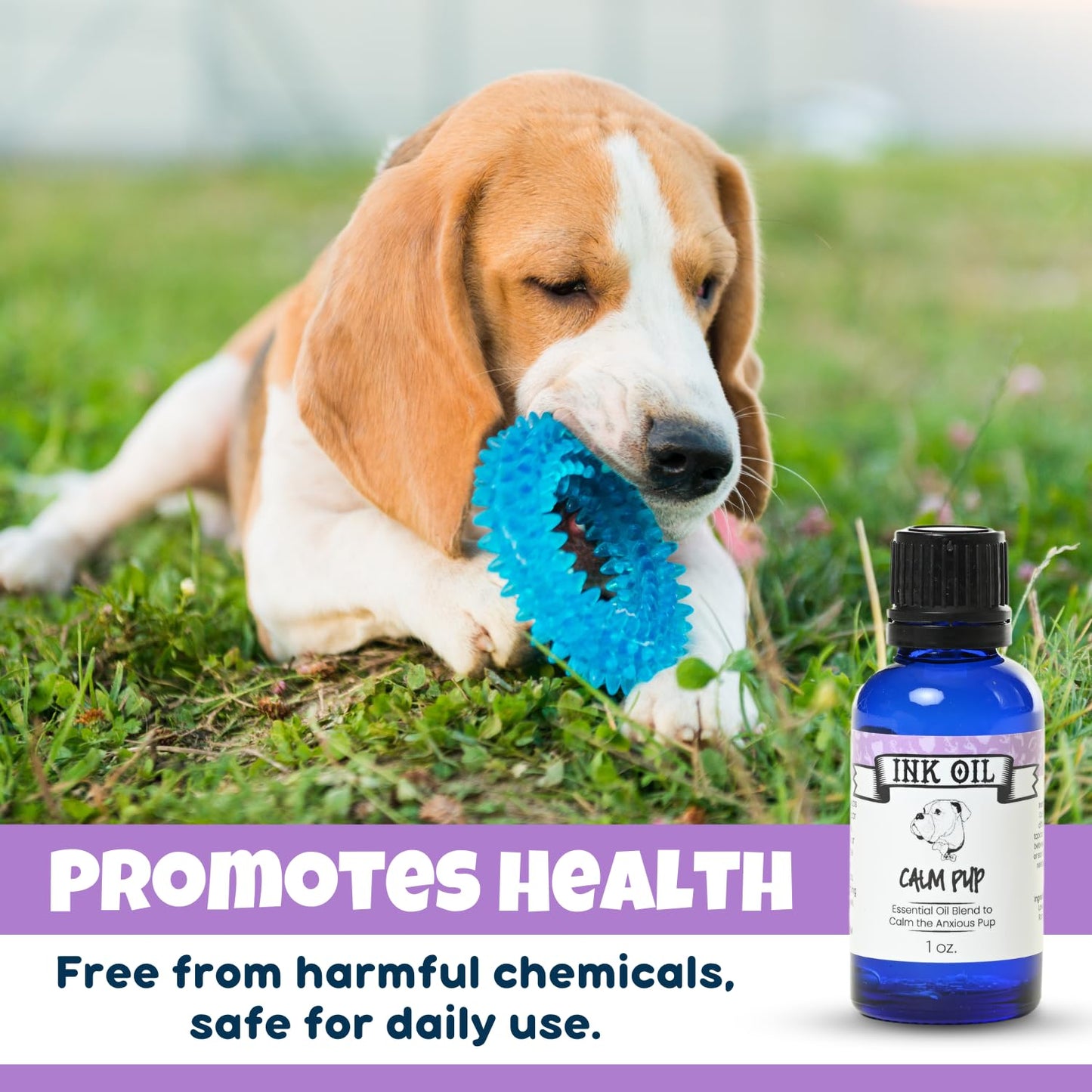 Pup Oils - Ink Oil | Dog Calming Supplement | Pet Health Vitamins Supplies| Liquid Drops | Anxiety Relief Oil | Aromatherapy Treatment | Vitamin Oils for Dogs
