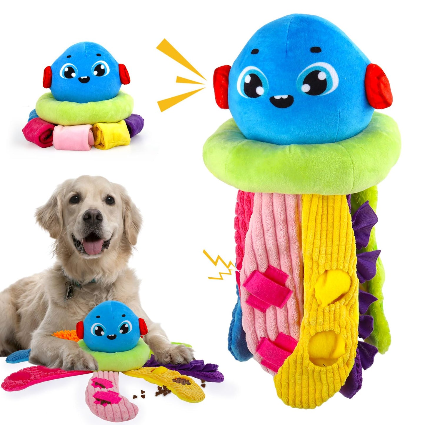 AWOOF Squeaky Dog Puzzle Toys Interactive Plush Dog Toys Snuffle Mat for Small & Medium Dogs, Training Toys Foraging Instinct Training Puppy Toys