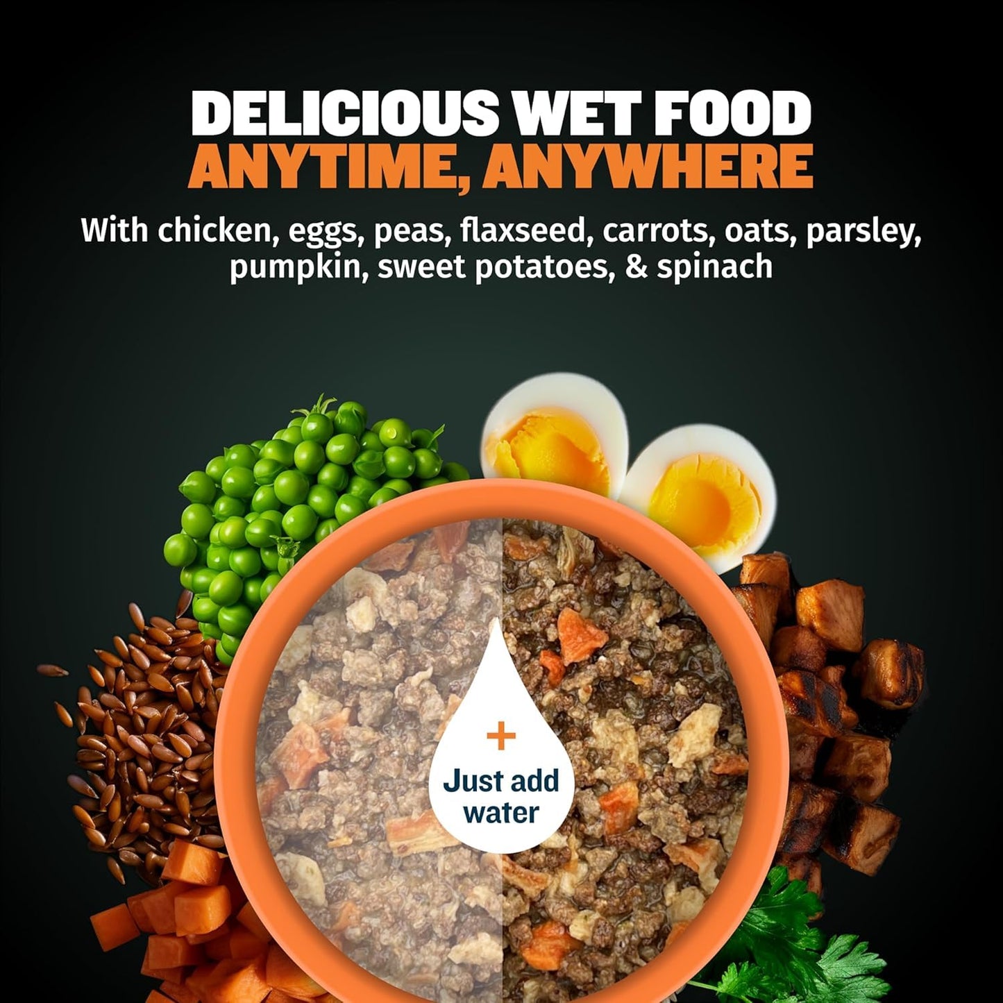 Bully Max Wet Dog Food for Adults & Puppies - Dehydrated High Protein Instant Fresh Soft Dog Food with Chicken - Healthy Muscle Growth for Small & Large Breeds - 4 Dry Pounds (Makes 11 lbs. Wet Food)