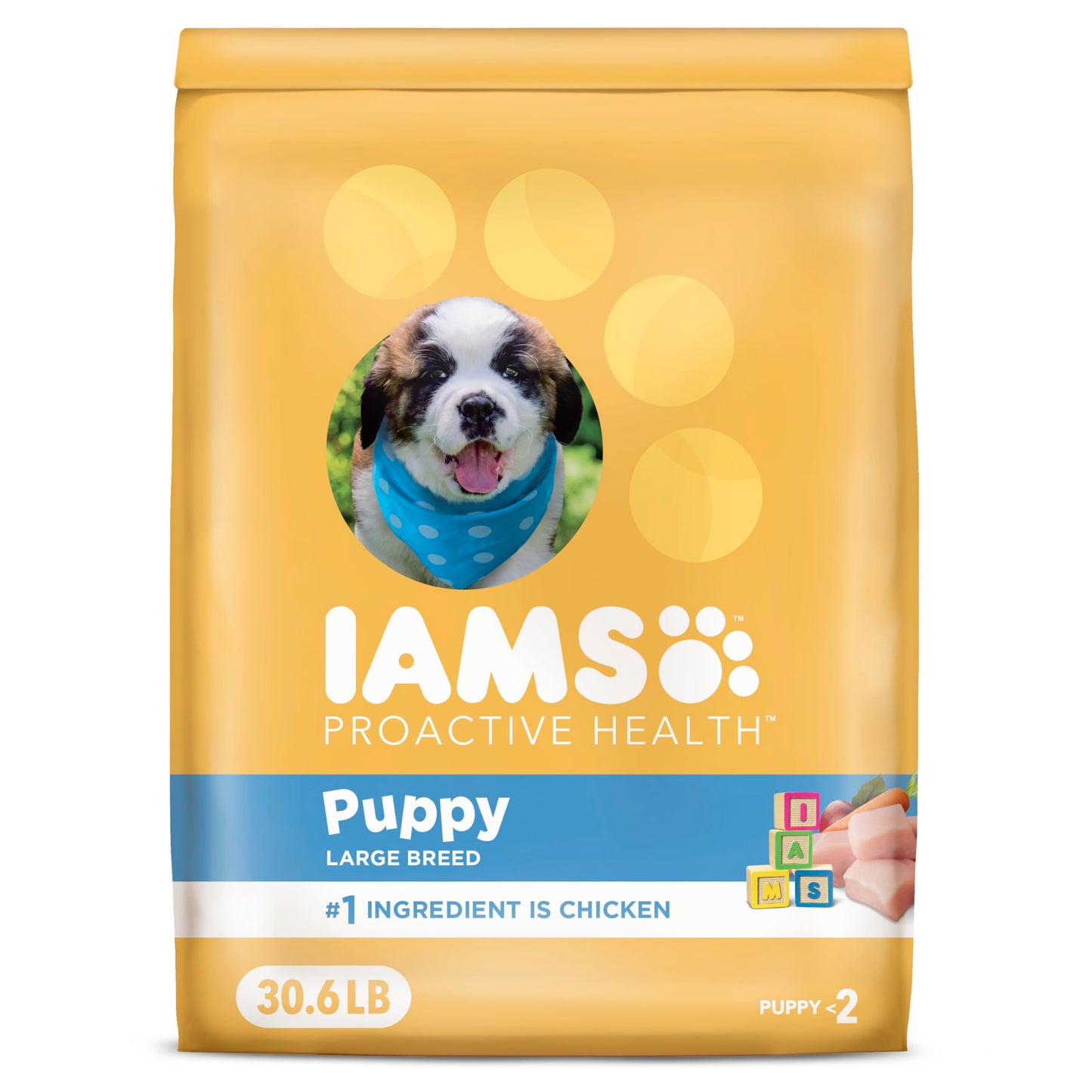 IAMS Proactive Health Large Breed Puppy Food with Real Chicken, 30.6 lb. Bag