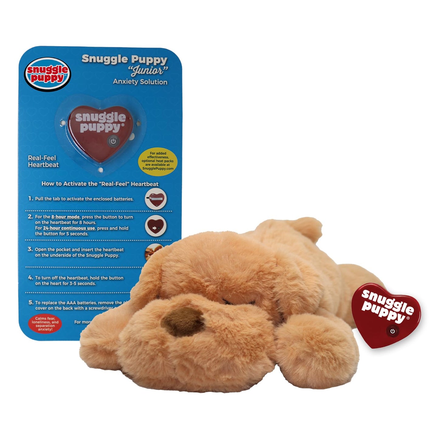 Original Snuggle Puppy Toys for Small Breeds - Heartbeat Puppy for Dogs - Pet Anxiety Relief and Calming Aid - Comfort Dog Toys for Behavioral Training