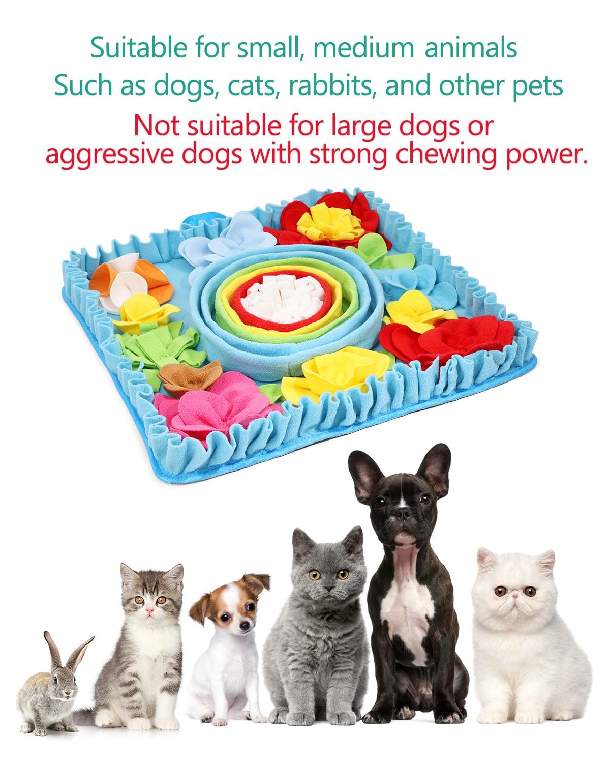 ORIA Snuffle Mat for Dogs, 20''x20'' Mental Stimulation Toy for Anxiety Relief & Boredom, Dog Foraging Mat & Slow Feeder Sniff Mat for Small Medium Large Breeds