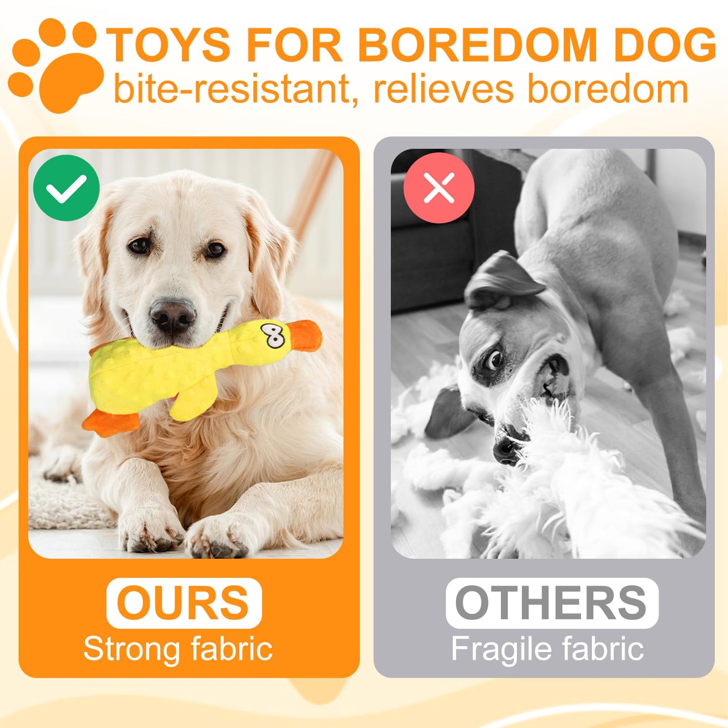 EZBNG 2025 New Calming Duck,Calming Duck Toy for Dogs Yellow Stuffed Ducks Dog Chew Toys, Calming Dog Toys for Indoor Dogs Puppy (Yellow)